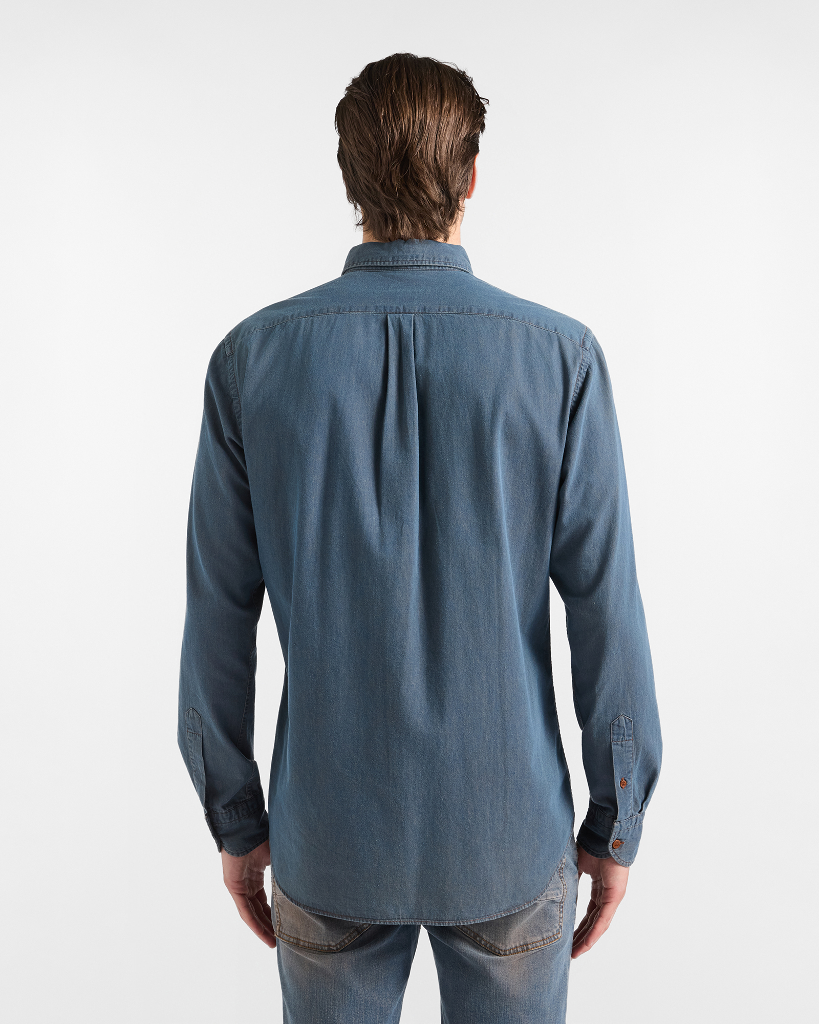 Camicia Denim Uomo EarthDye Regular Fit blu, BLU DENIM, large