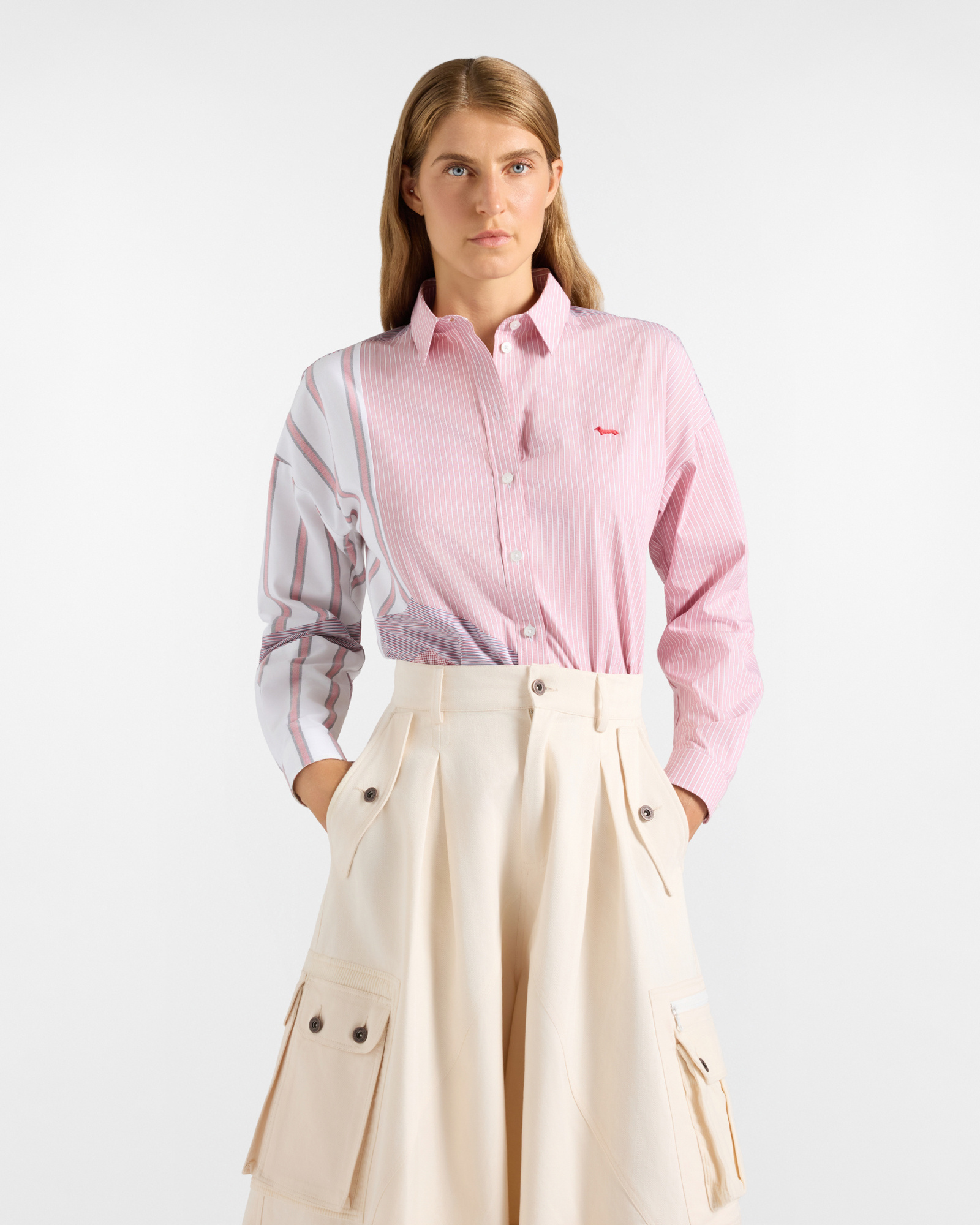 Camicia Donna in Cotone Mix Tessuti Rosso Re-Loved Made in Italy