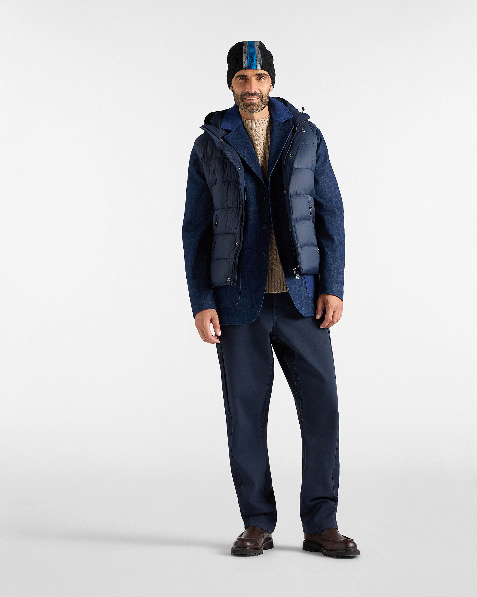 Gilet Trapuntato Uomo Re-Worked in Nylon Tecnico Re-Loved Made in Italy, BLU NAVY, large