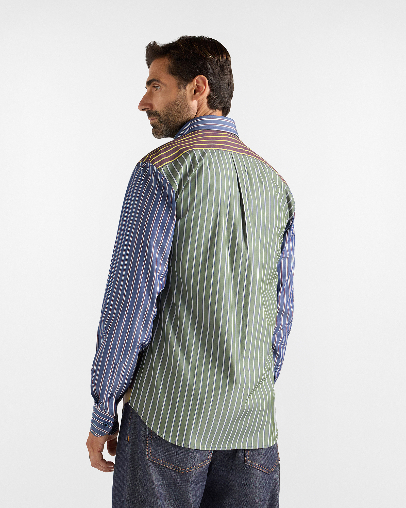 Camicia Piazzetta Uomo righe regimental Regular Fit, BLU NAVY, large
