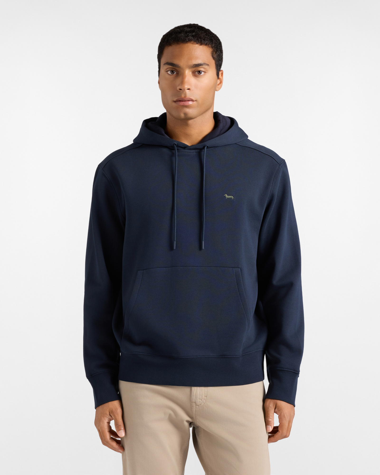 Felpa con cappuccio Uomo blu Relaxed Fit con tasca a marsupio
