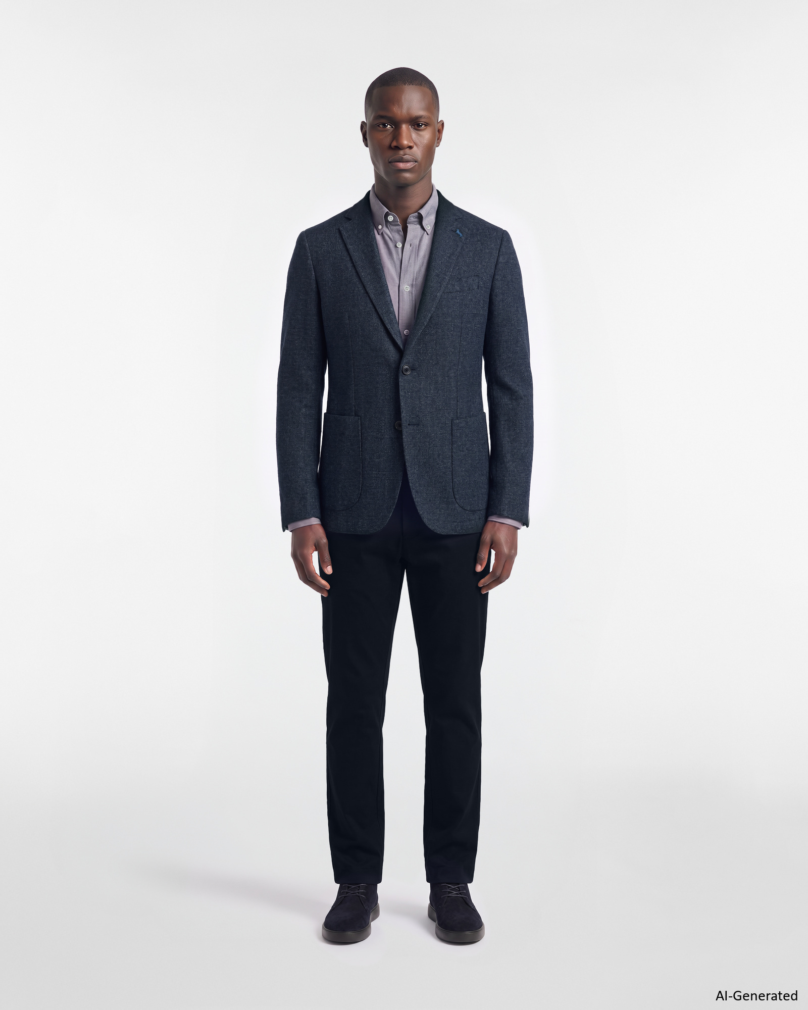 Giacca Uomo sartoriale a 2 bottoni in misto lana e cotone, BLU NAVY, large