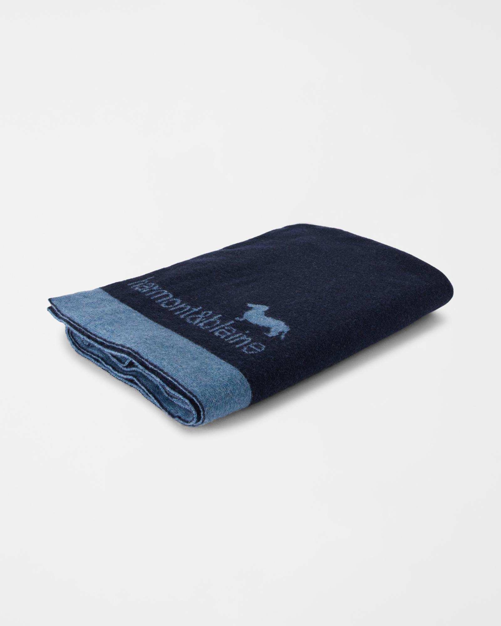 Sciarpa Uomo in lana con logo jacquard, BLU NAVY, large