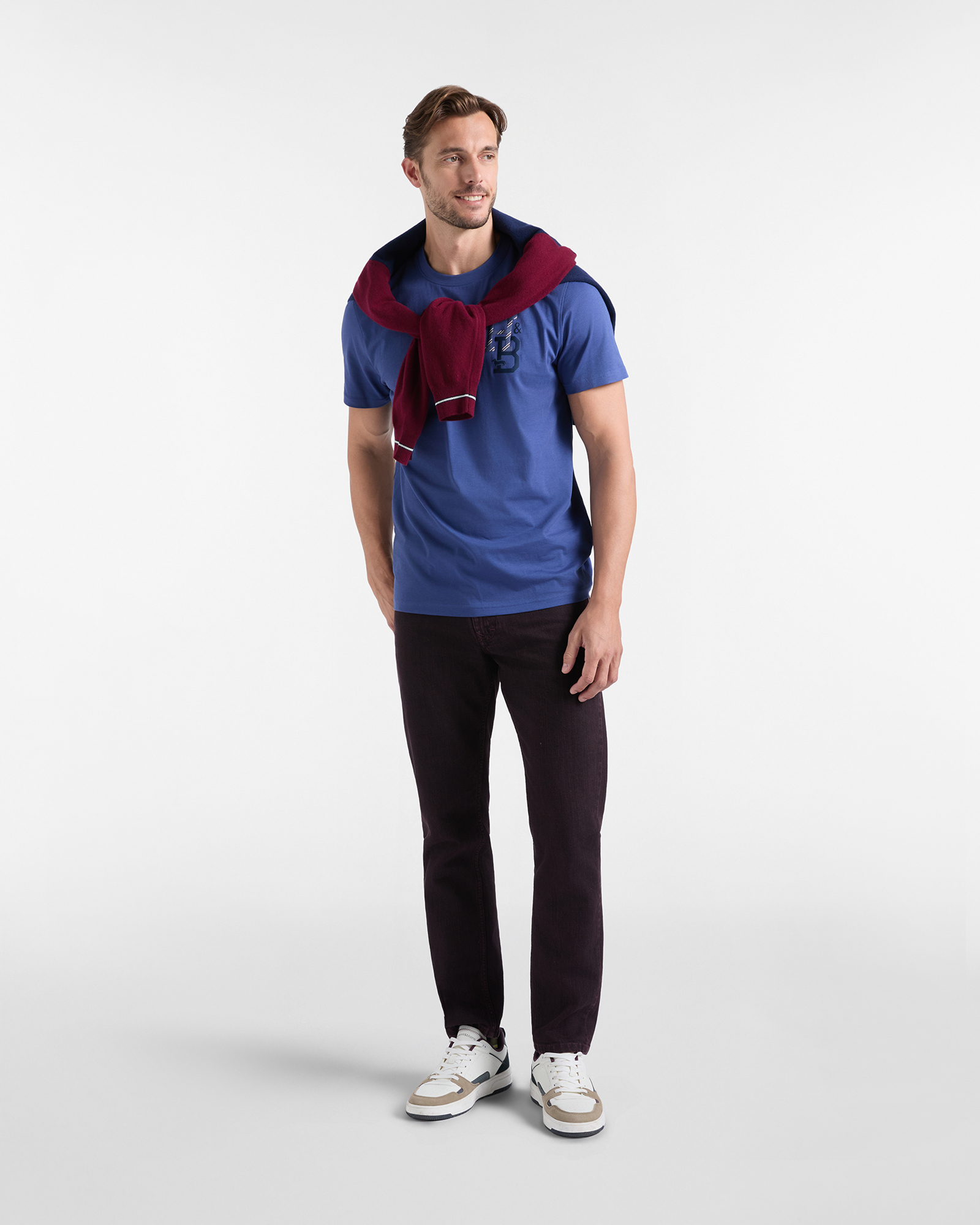 T-shirt Uomo in 100% puro cotone Regular Fit, BLU SPORT, large