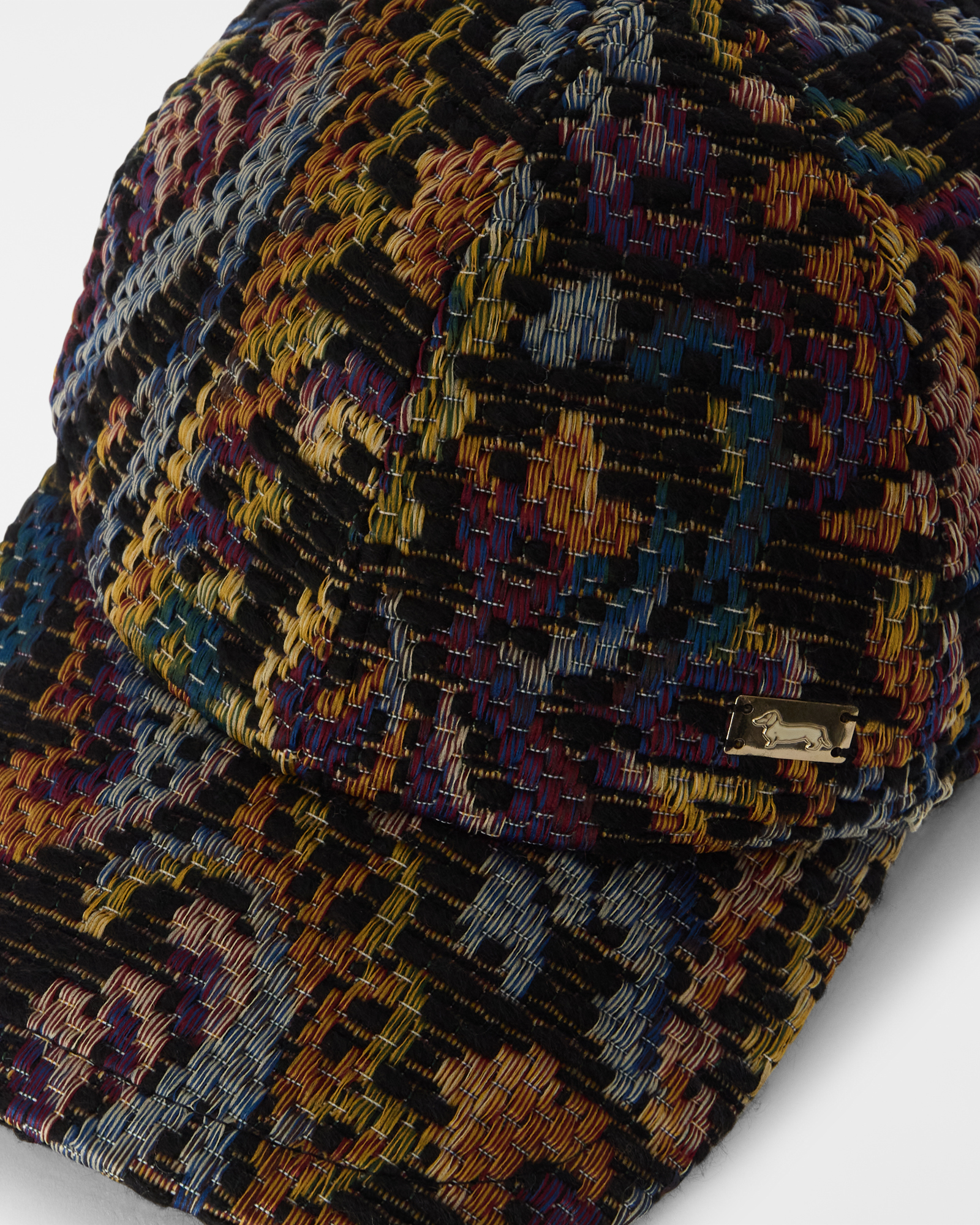 Baseball Cap Donna in tessuto paisley, NERO, large