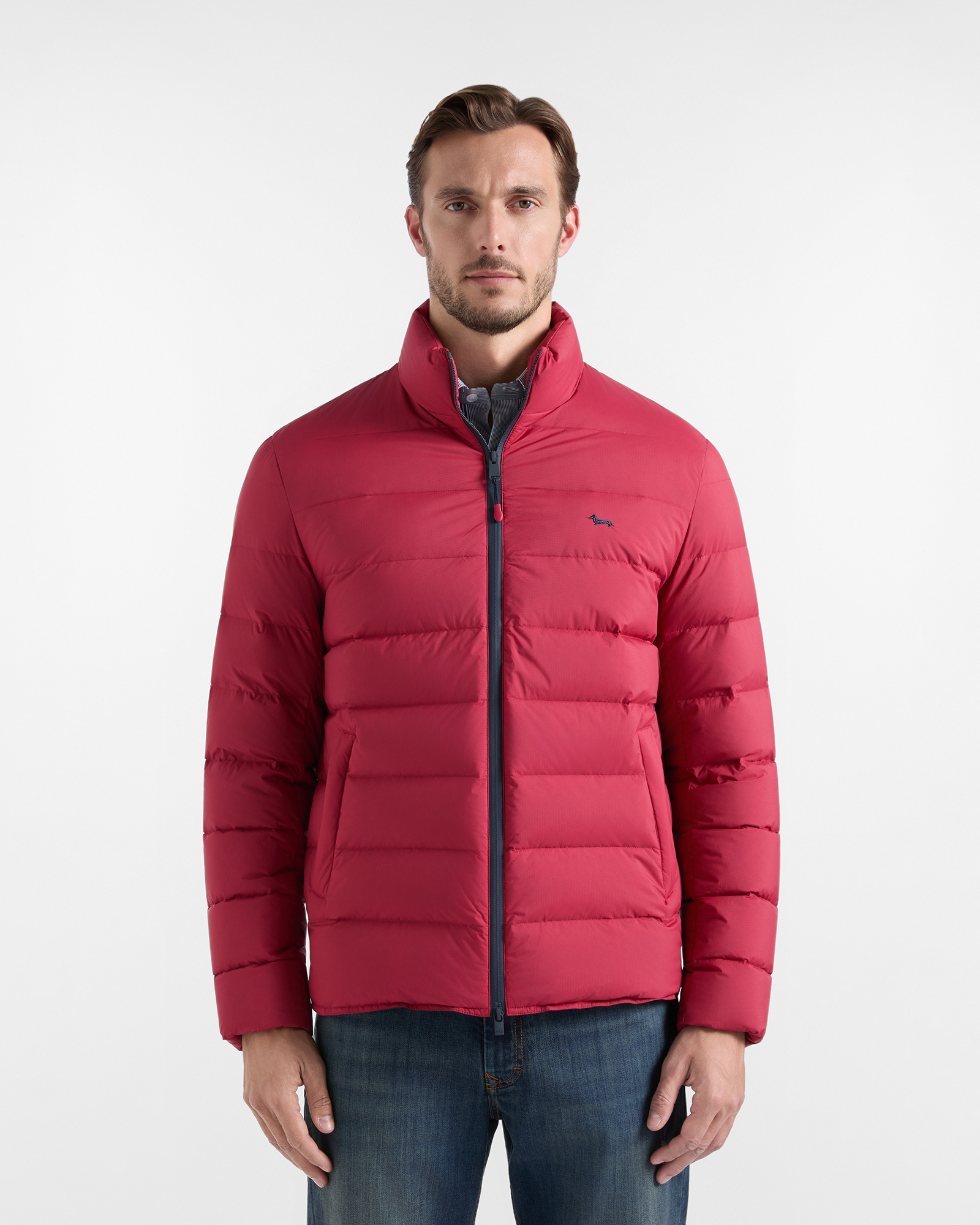 Bomber Uomo imbottito in nylon ripstop rosso
