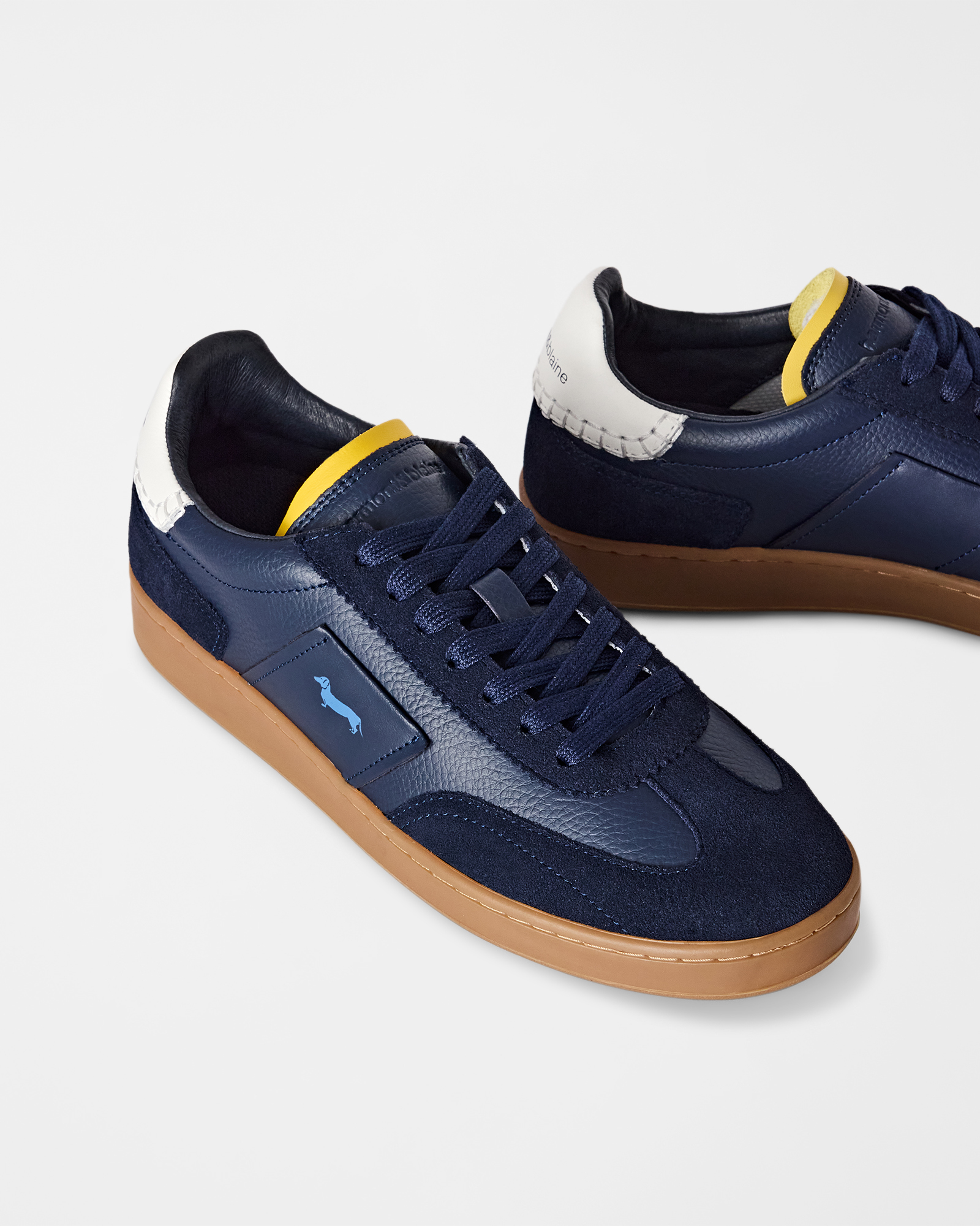 Sneaker Uomo Metropolis in pelle e camoscio con suola colorata, BLU - BLU, large