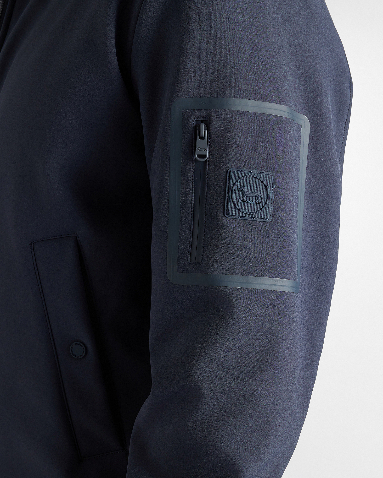 Giubbino da uomo in softshell con finiture a costine, BLU NAVY, large