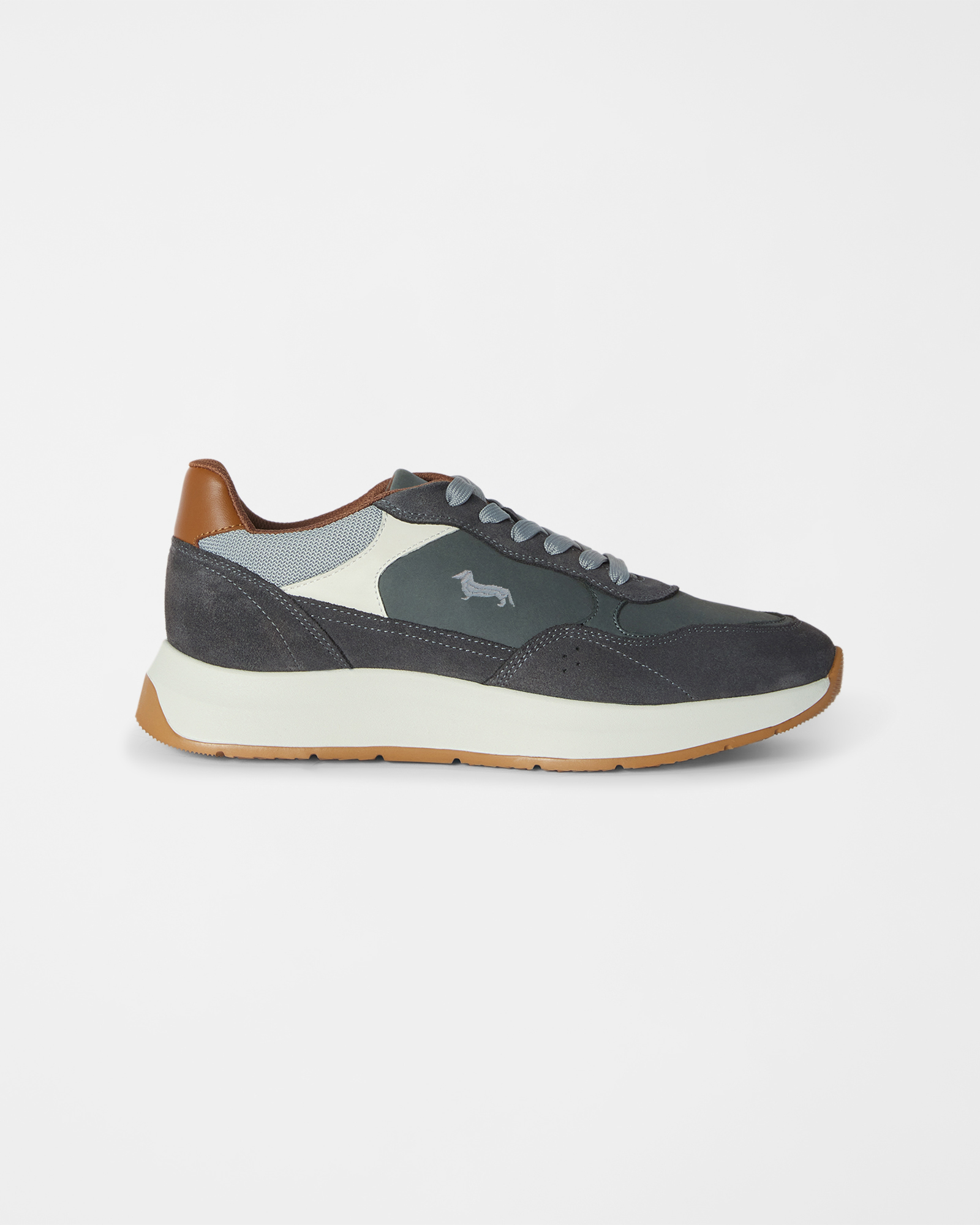 Sneaker Uomo Urban Comfort in Camoscio e Mesh marrone/grigio