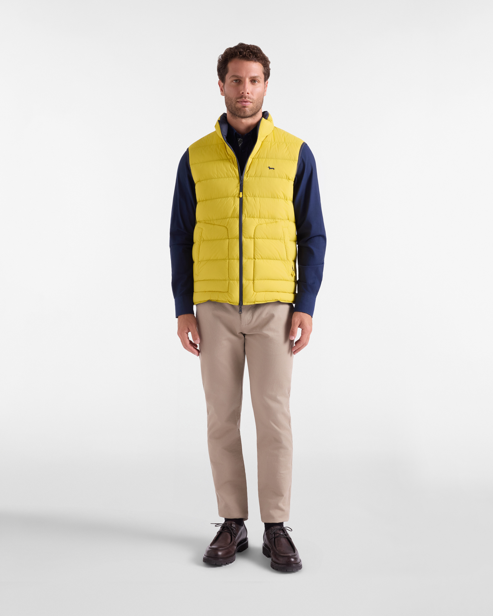 Gilet Uomo reversibile in nylon ripstop, GIALLO, large