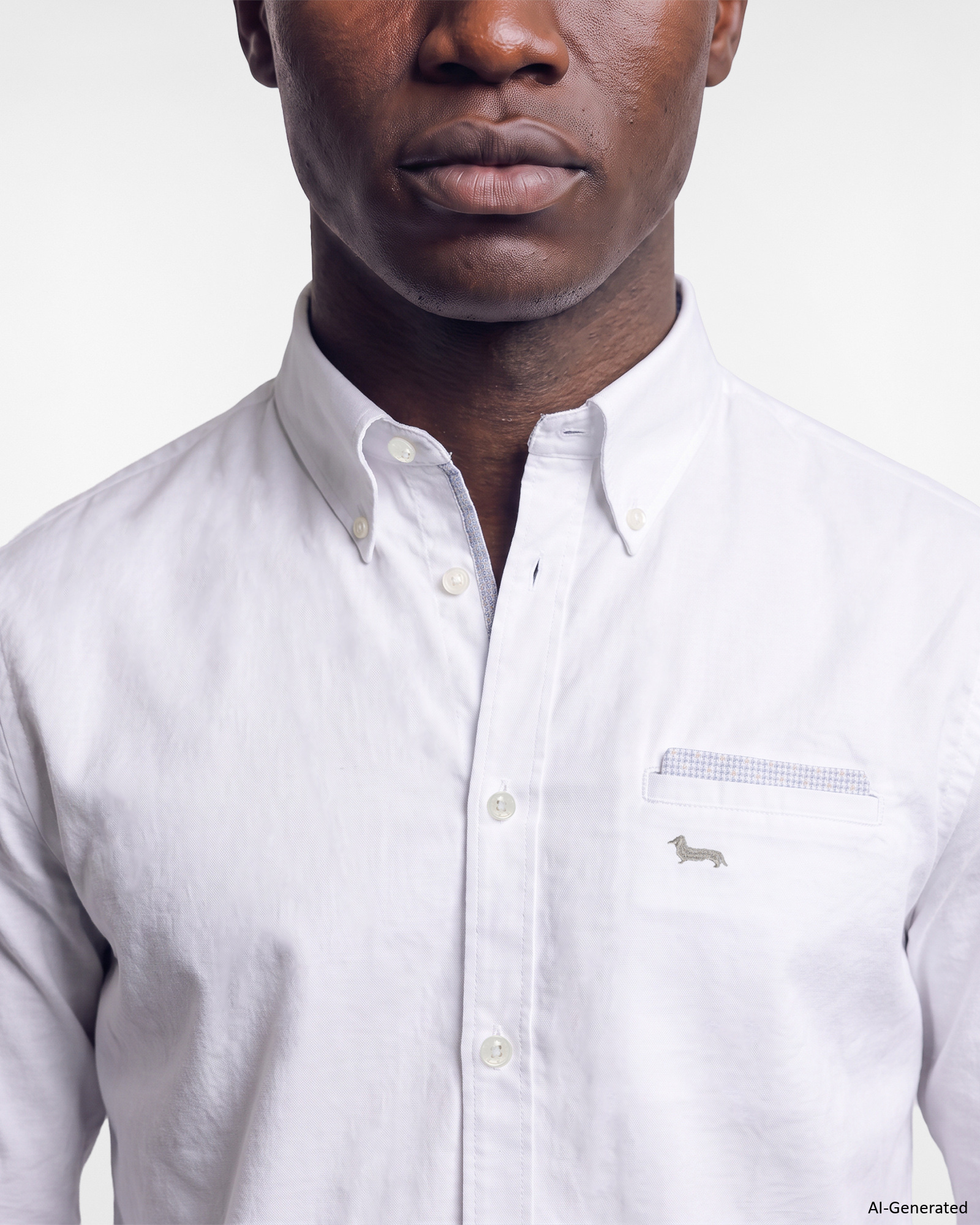 Camicia Uomo in oxford con pochette Regular Fit, BIANCO, large