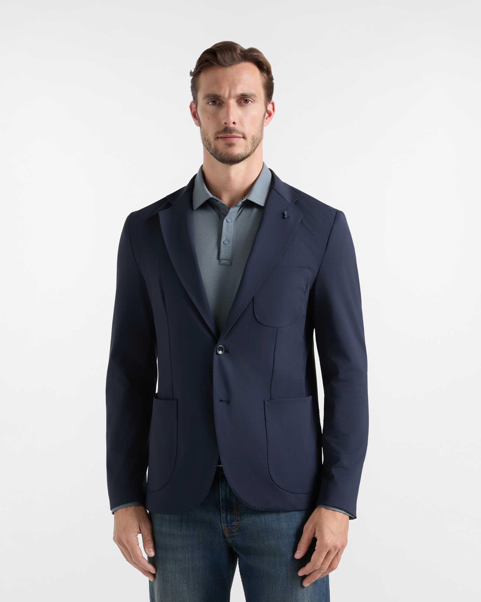 Cardigan Jacket da uomo blu destrutturata Made in Italy