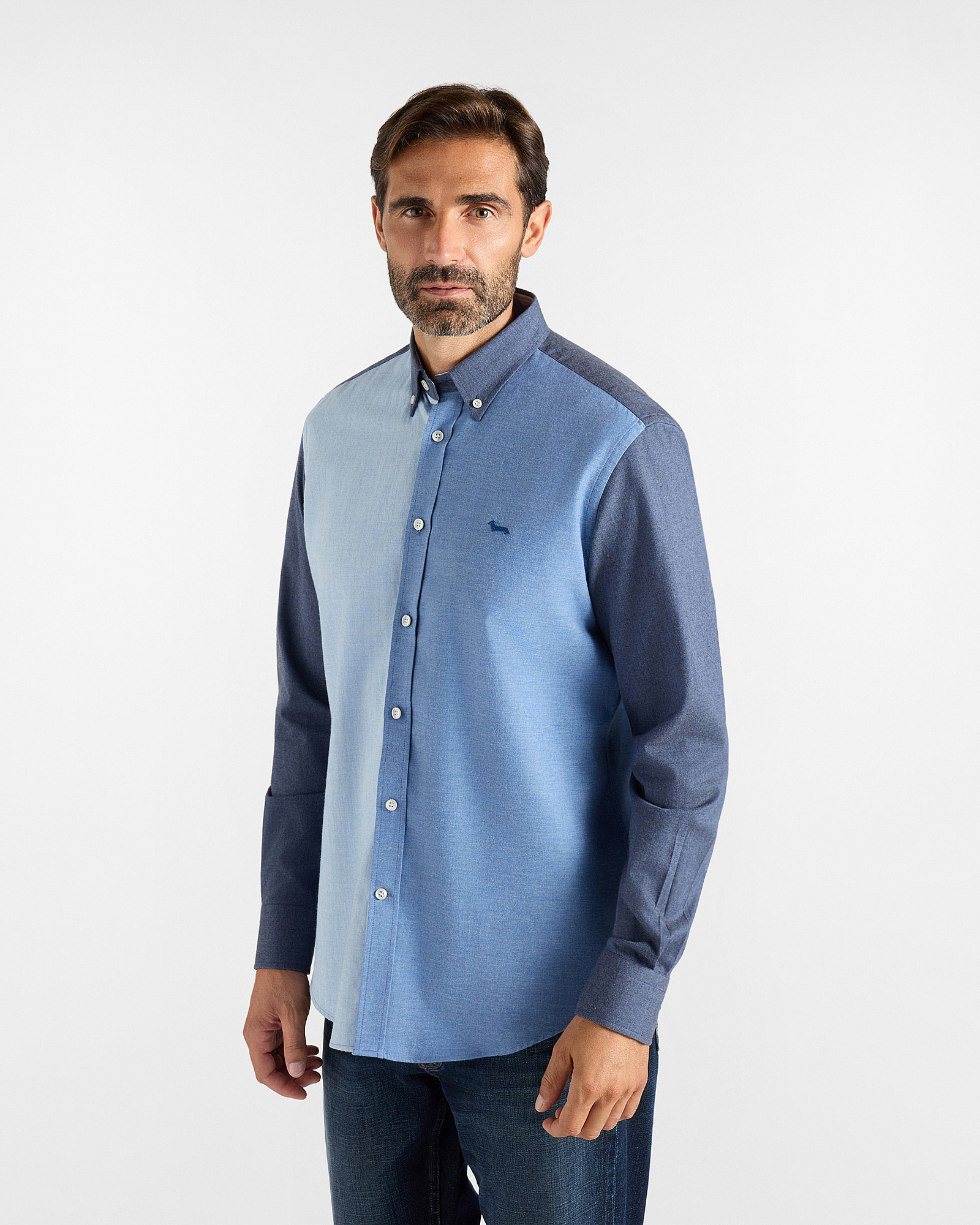 Camicia Uomo Piazzetta in flanella di cotone tonale blu