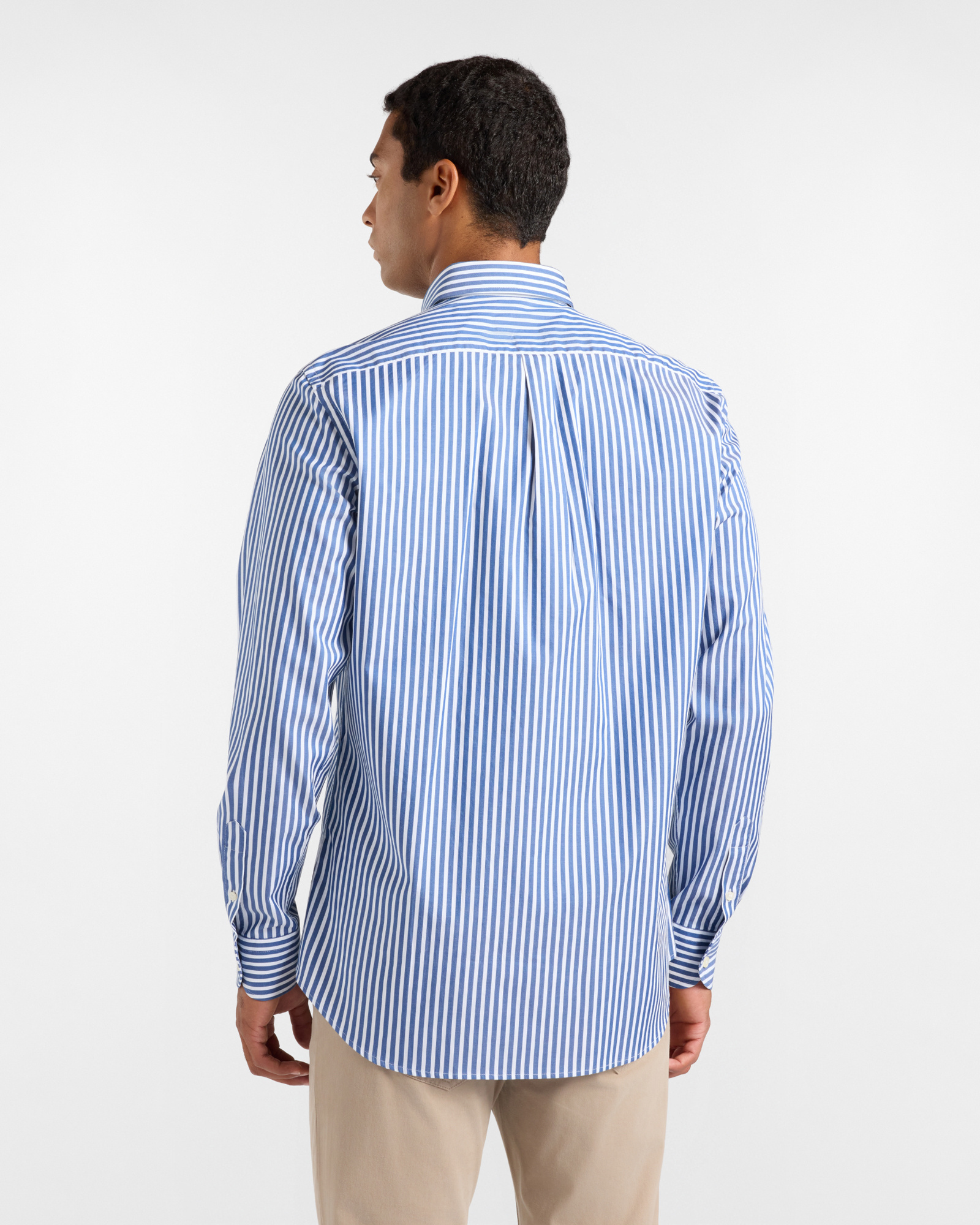 Camicia Uomo in twill con riga raso Regular Fit Turchese, BLU SPORT, large