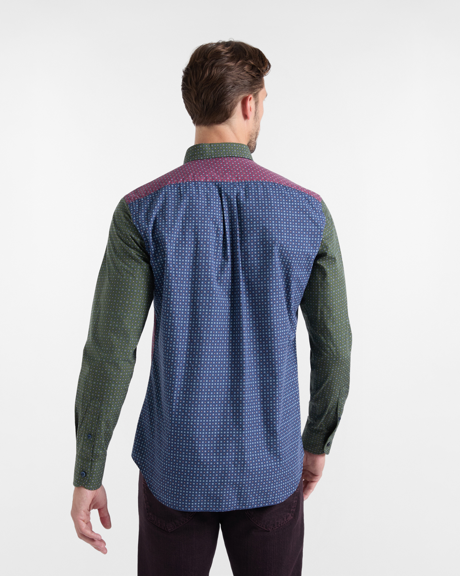 Camicia Piazzetta Uomo popeline stampa cravatteria Regular Fit, OCEAN, large