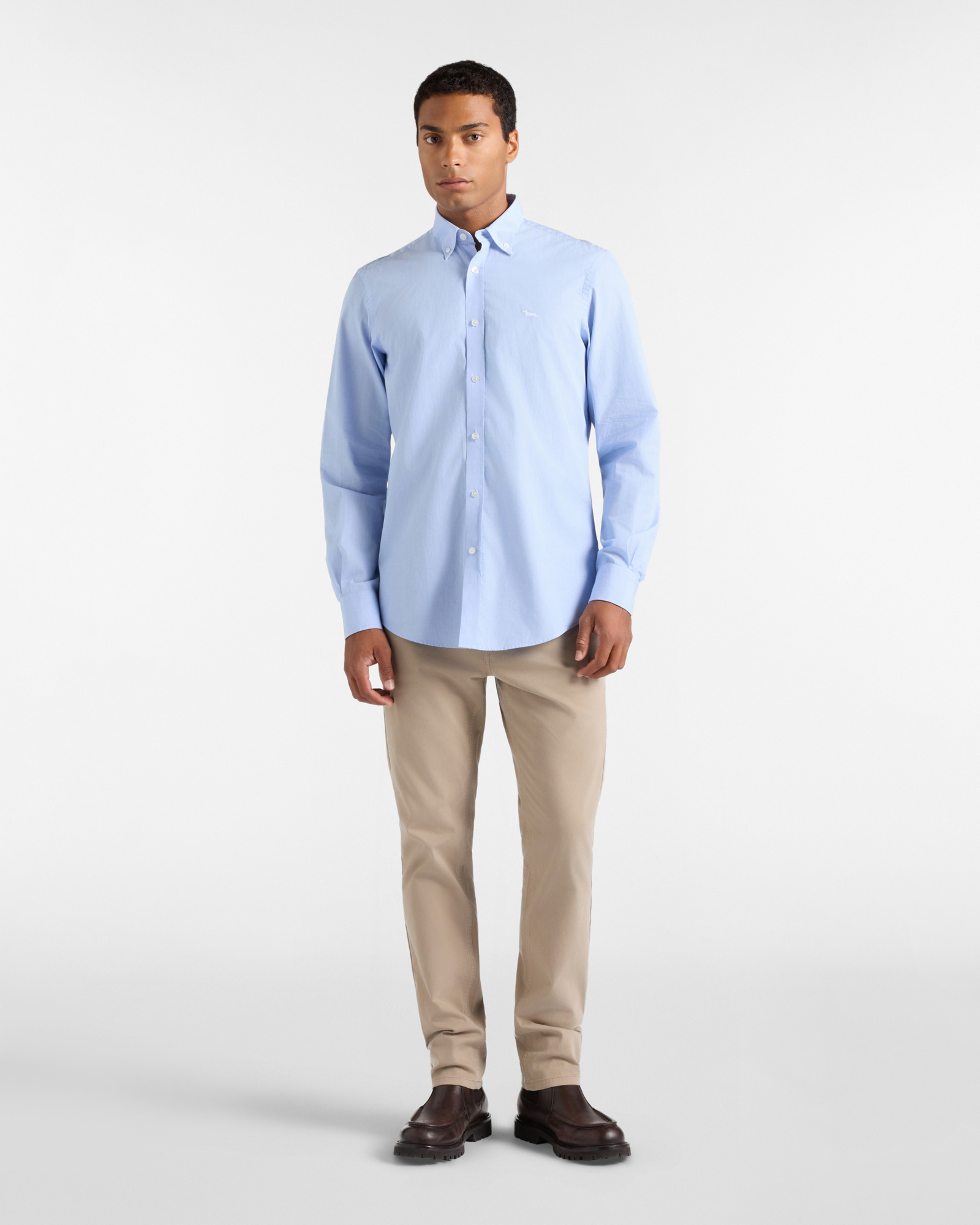Camicia Uomo in tessuto fil-&agrave;-fil Regular Fit, SKY, large