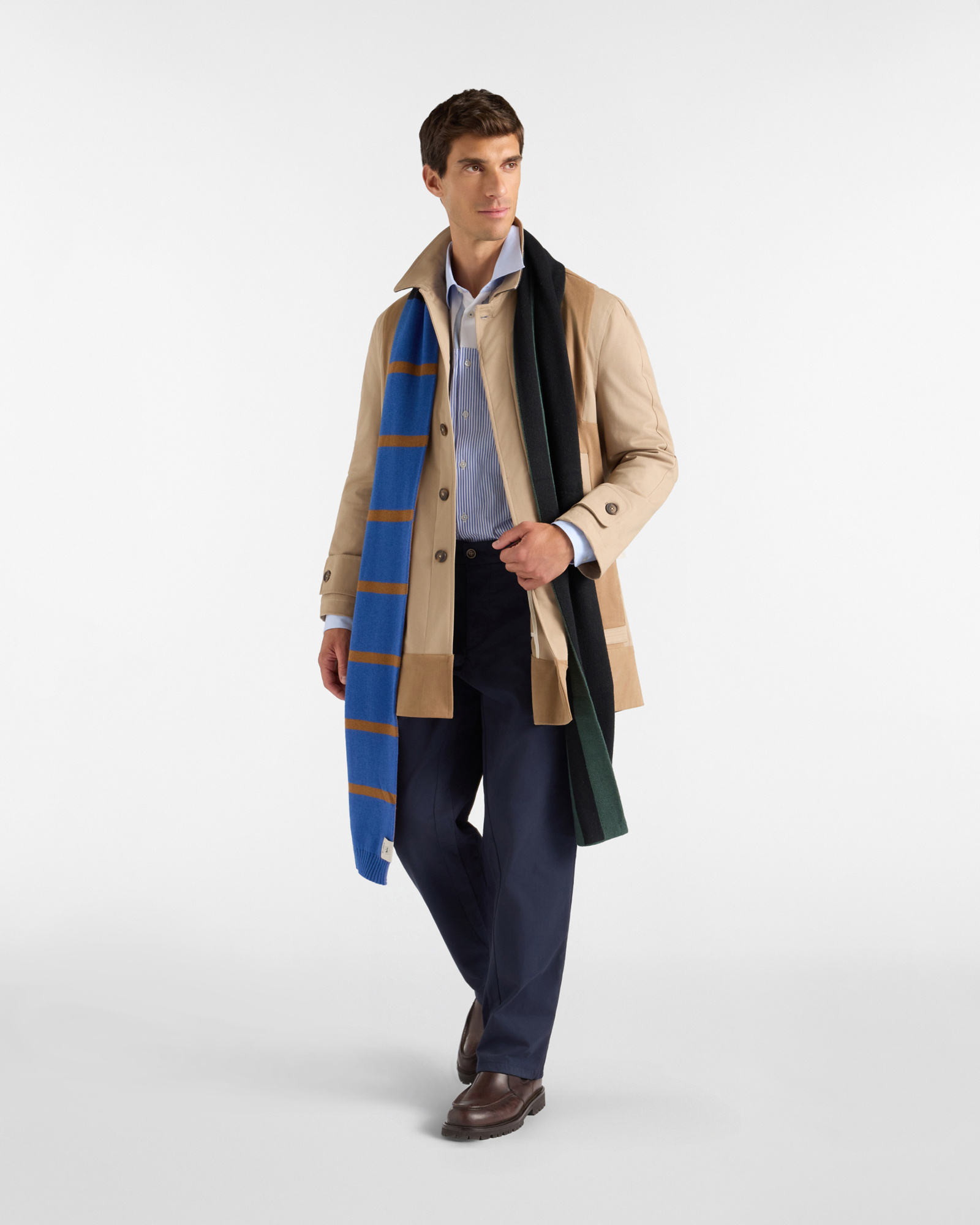 Trench Uomo Re-Worked in Cotone Stretch Capsule Re-Loved Made in Italy, BEIGE, large