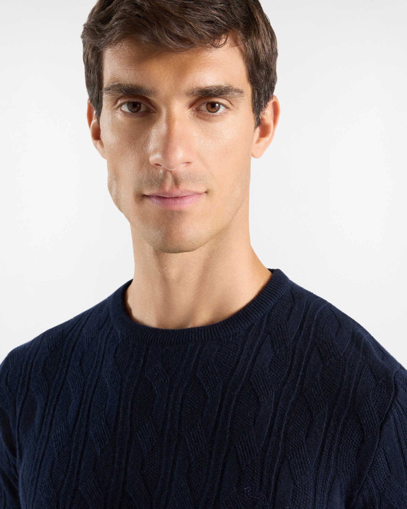 Maglia Uomo in 100% puro cashmere Regular Fit Made in Italy, BLU NAVY, large