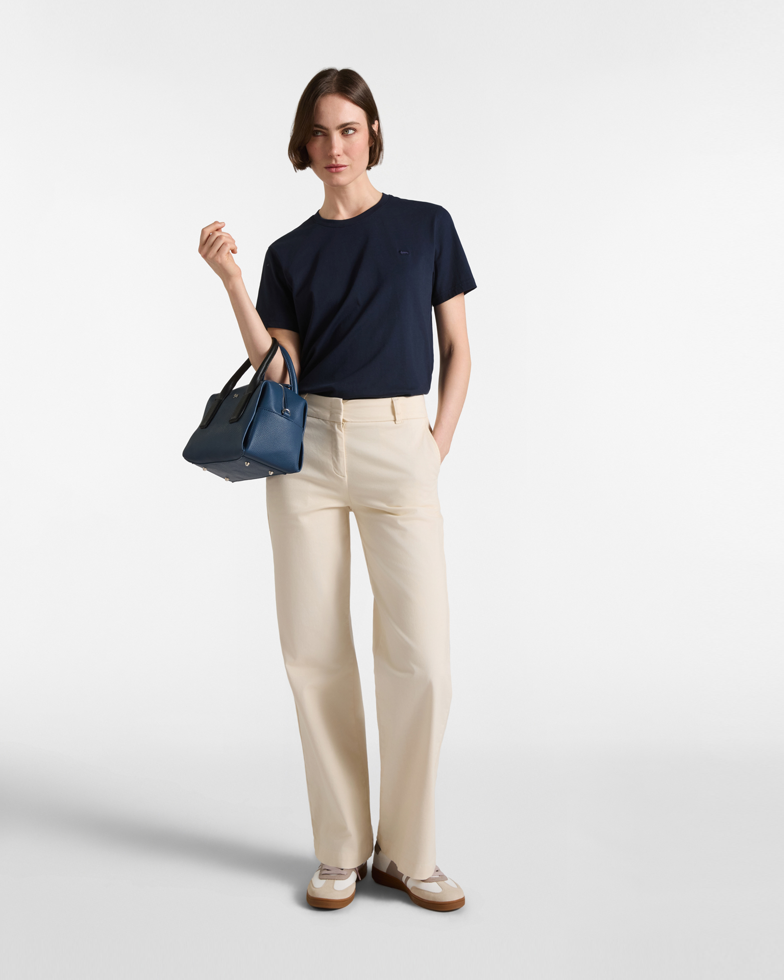 Pantalone Chino Donna in cotone stretch, BEIGE, large