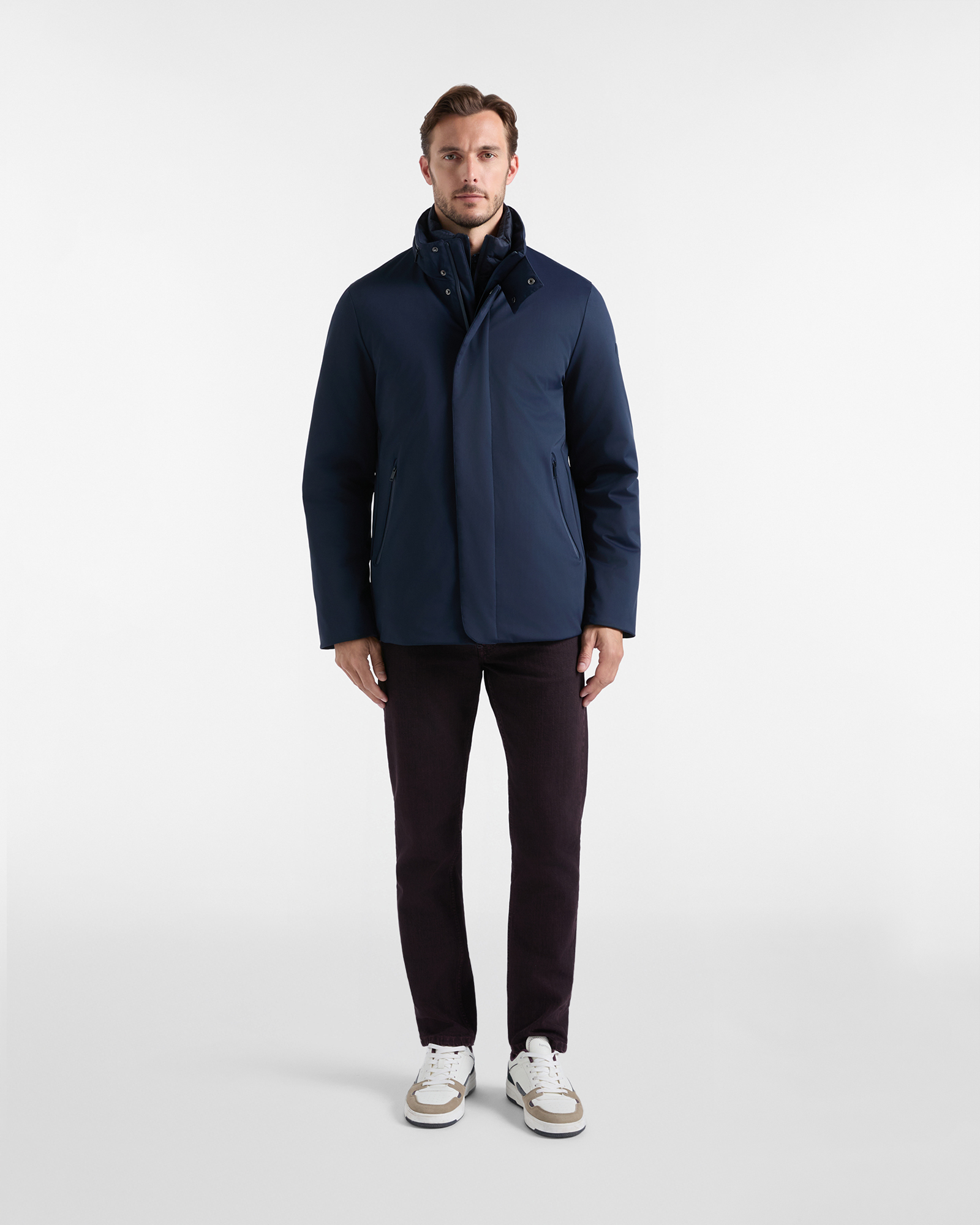 Field Jacket Uomo in Nylon Stretch, BLU NAVY, large