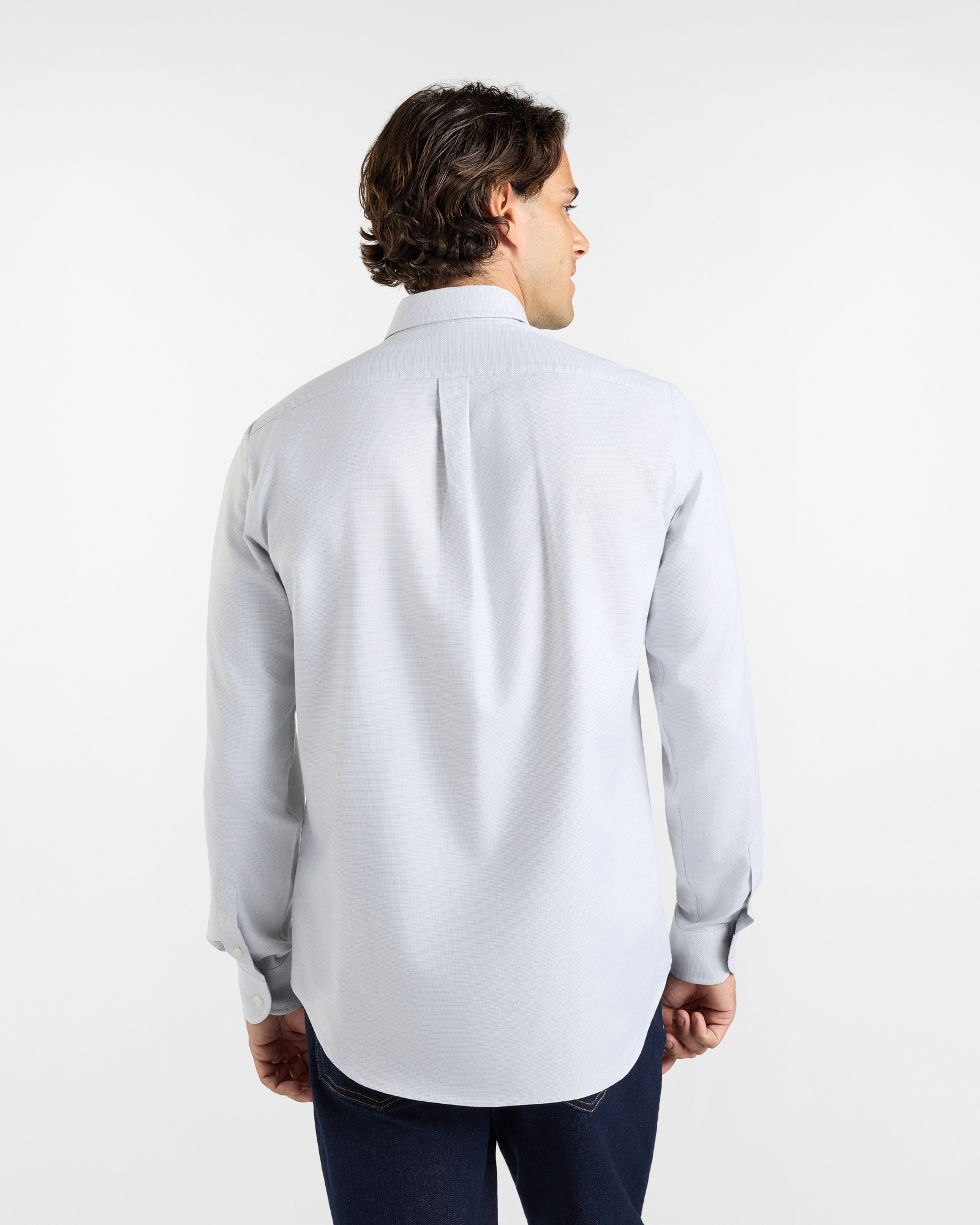 Camicia HBJ Uomo Regular Fit con collo Montecarlo in puro cotone, GRIGIO, large