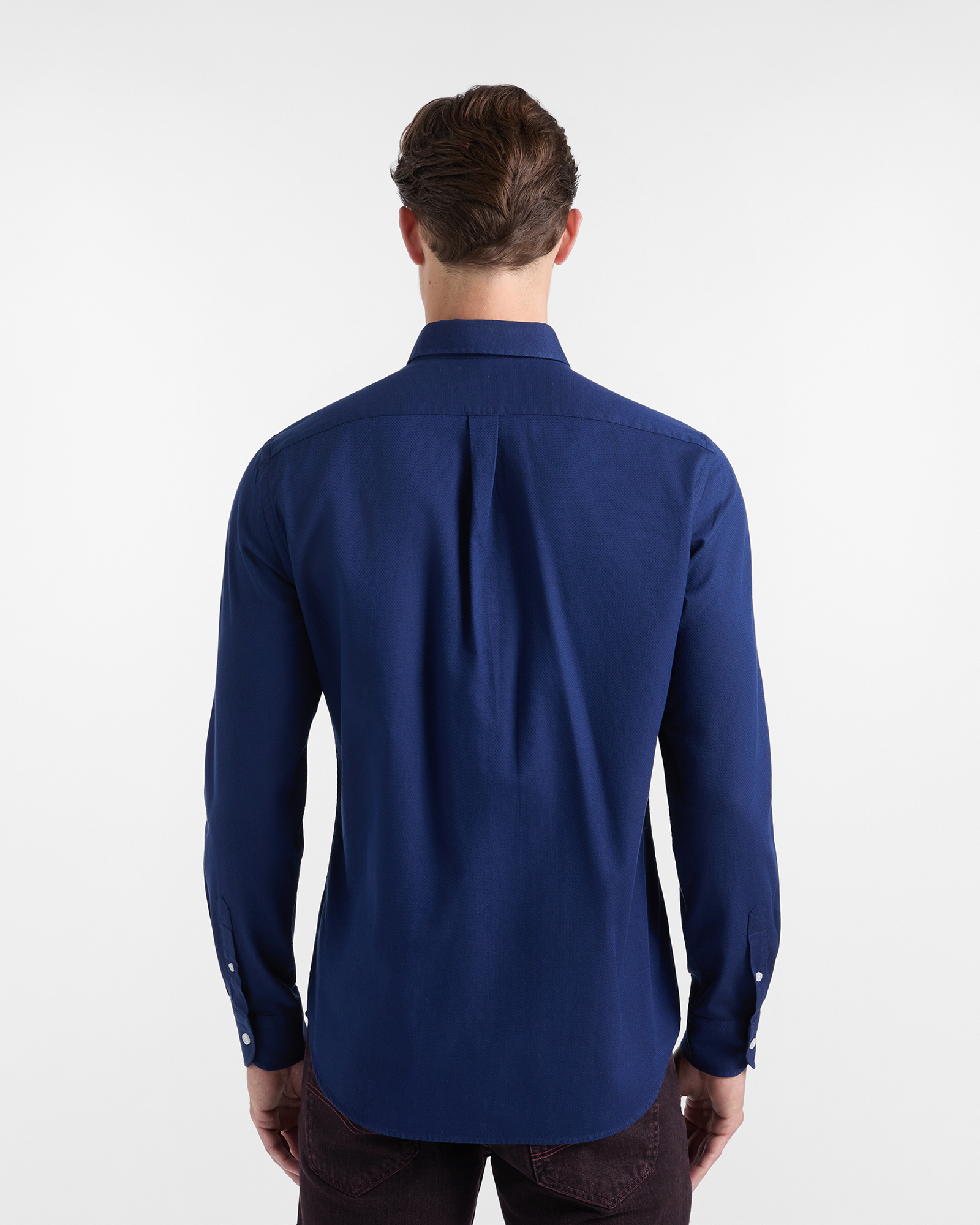 Camicia Uomo in micro jacquard Regular Fit blu sport, BLU SPORT, large