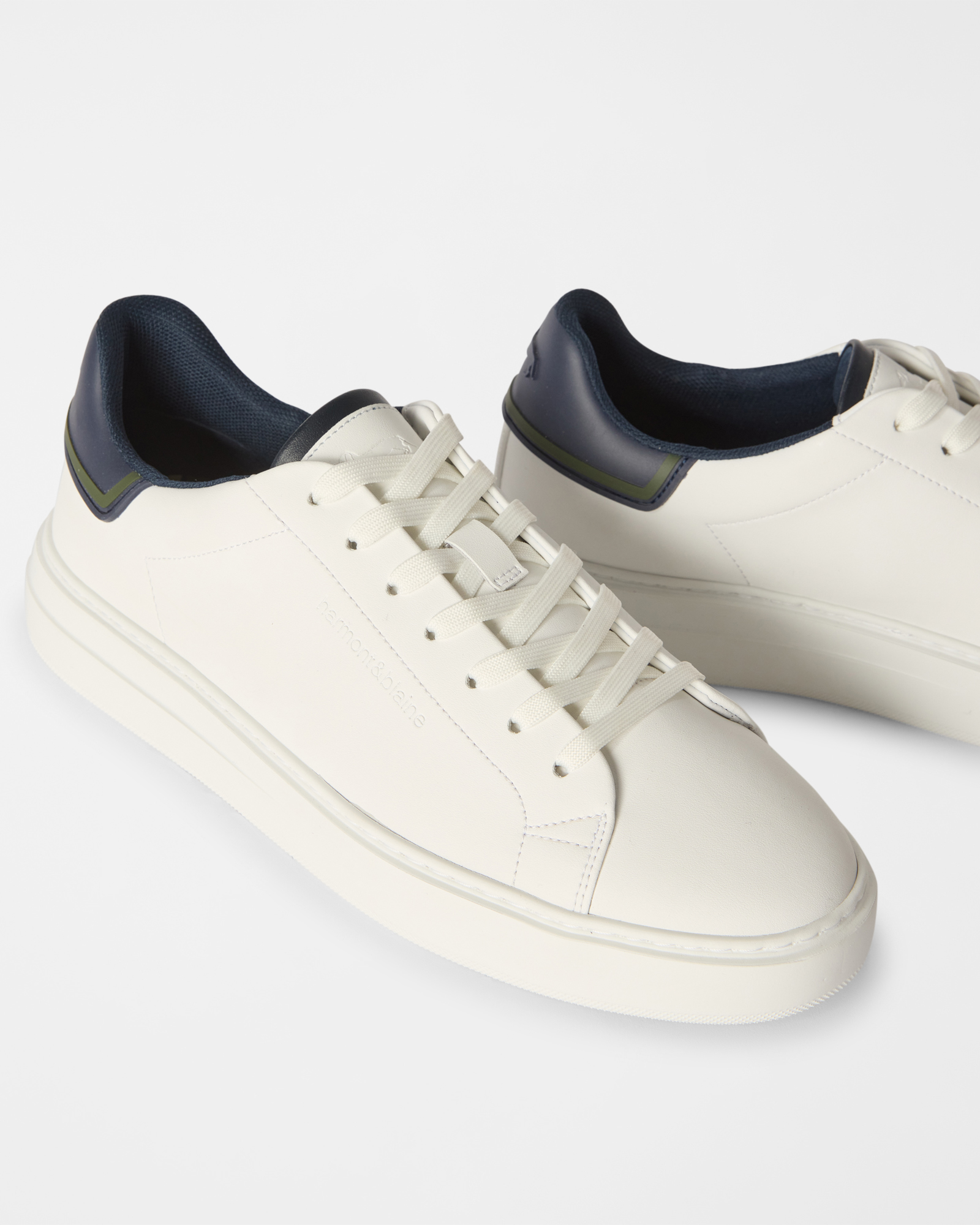 Sneaker Uomo in vera pelle liscia azzurro, BIANCO - BLU, large