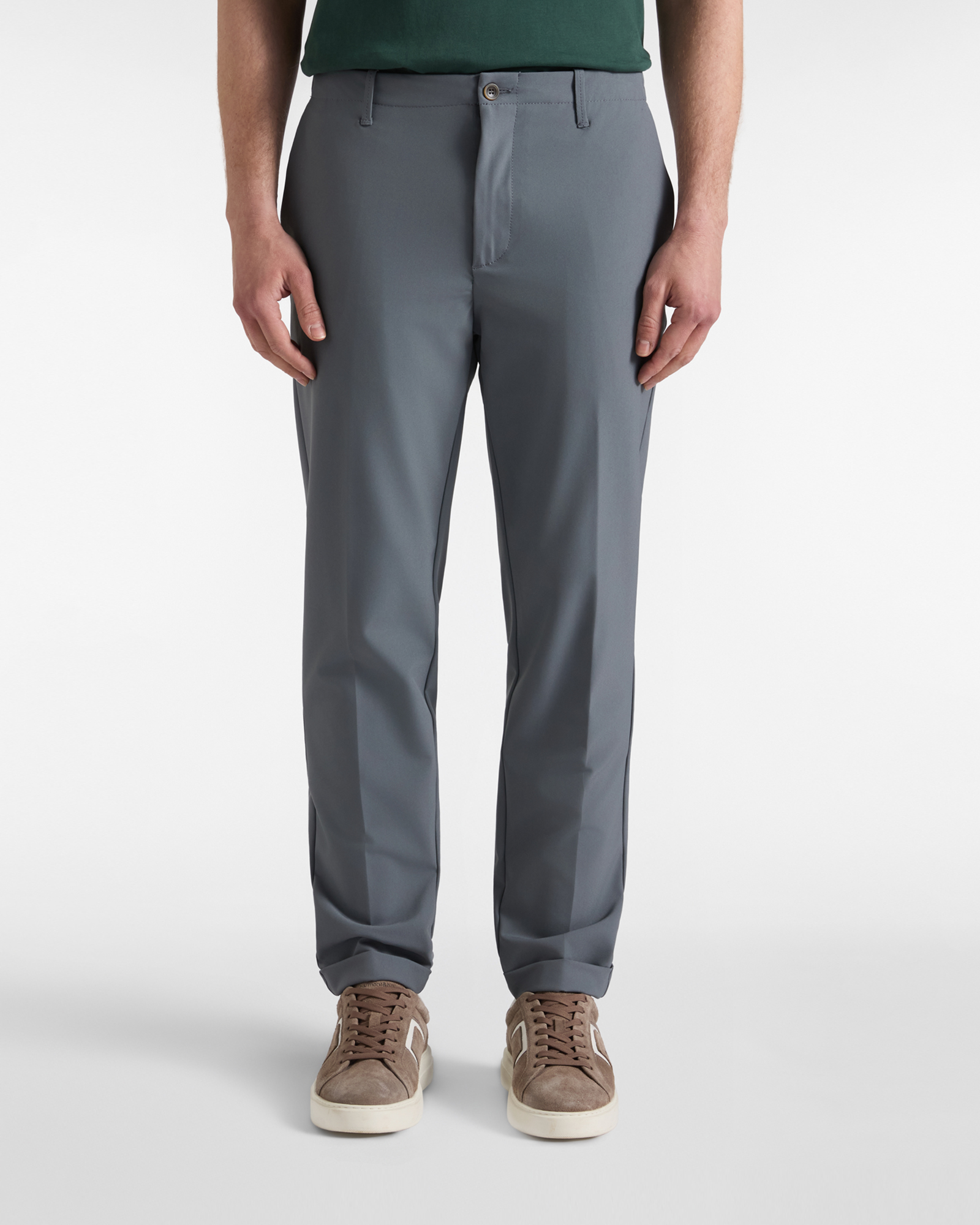 Pantalone Chino Uomo in nylon stretch grigio D-Fit