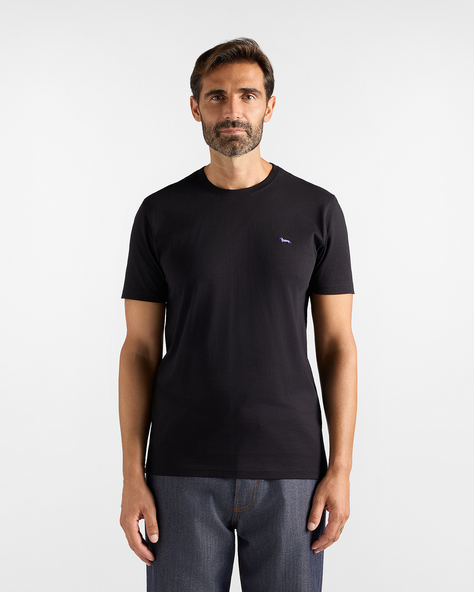 T-shirt Uomo in 100% puro cotone nero Narrow Fit