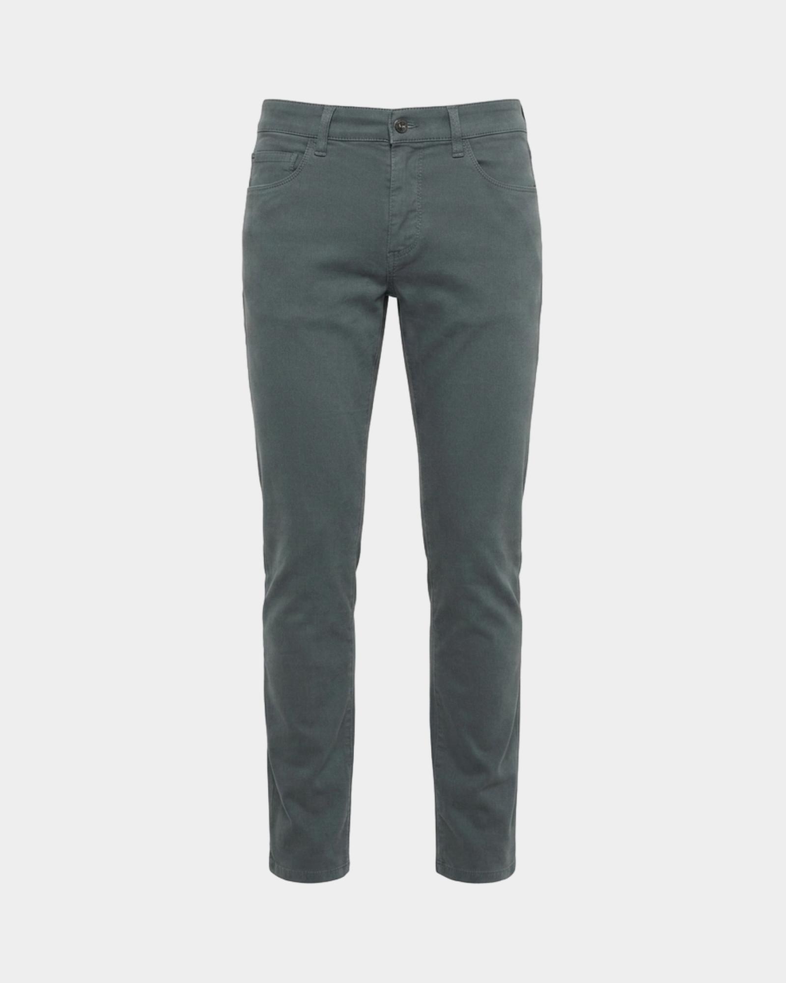 Pantalone Jeans 5 tasche Uomo in cotone stretch grigio Slim Fit Made in Italy, GRIGIO, large