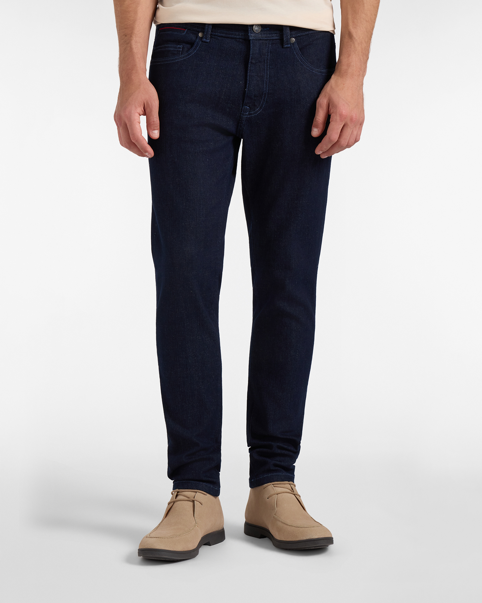 Jeans HBJ Uomo Slim Fit 5 Tasche Rinse Wash in Denim di Cotone Stretch Blu