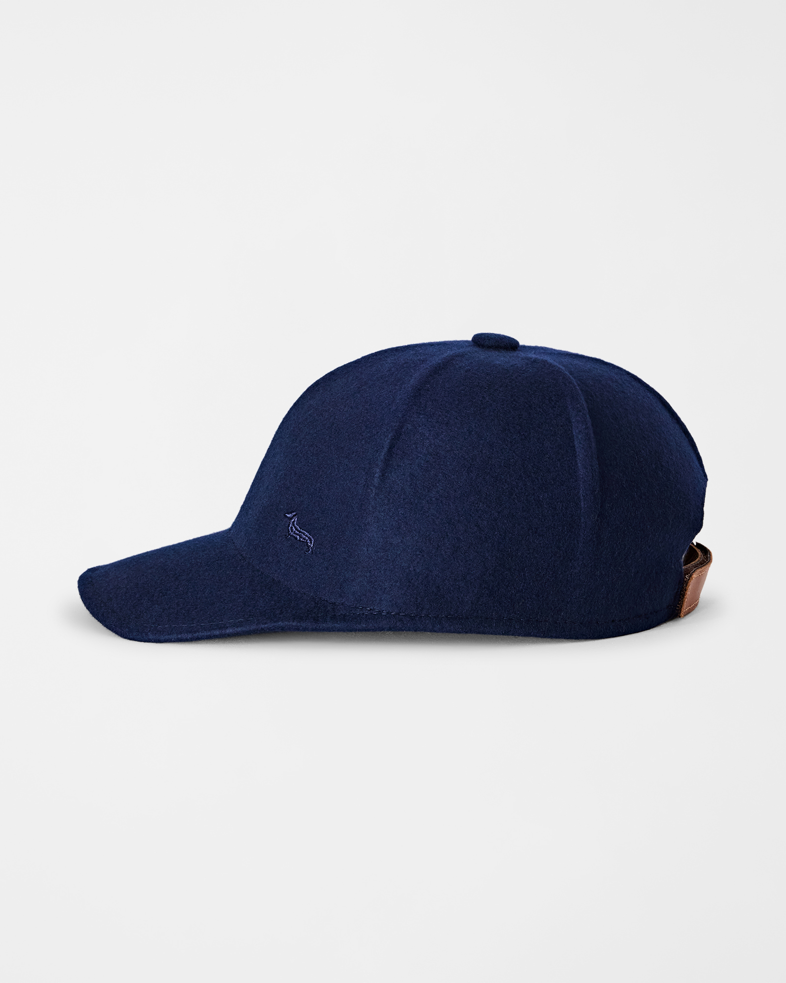 Baseball Cap Uomo in feltro di pura lana con ricamo, BLU NAVY, large