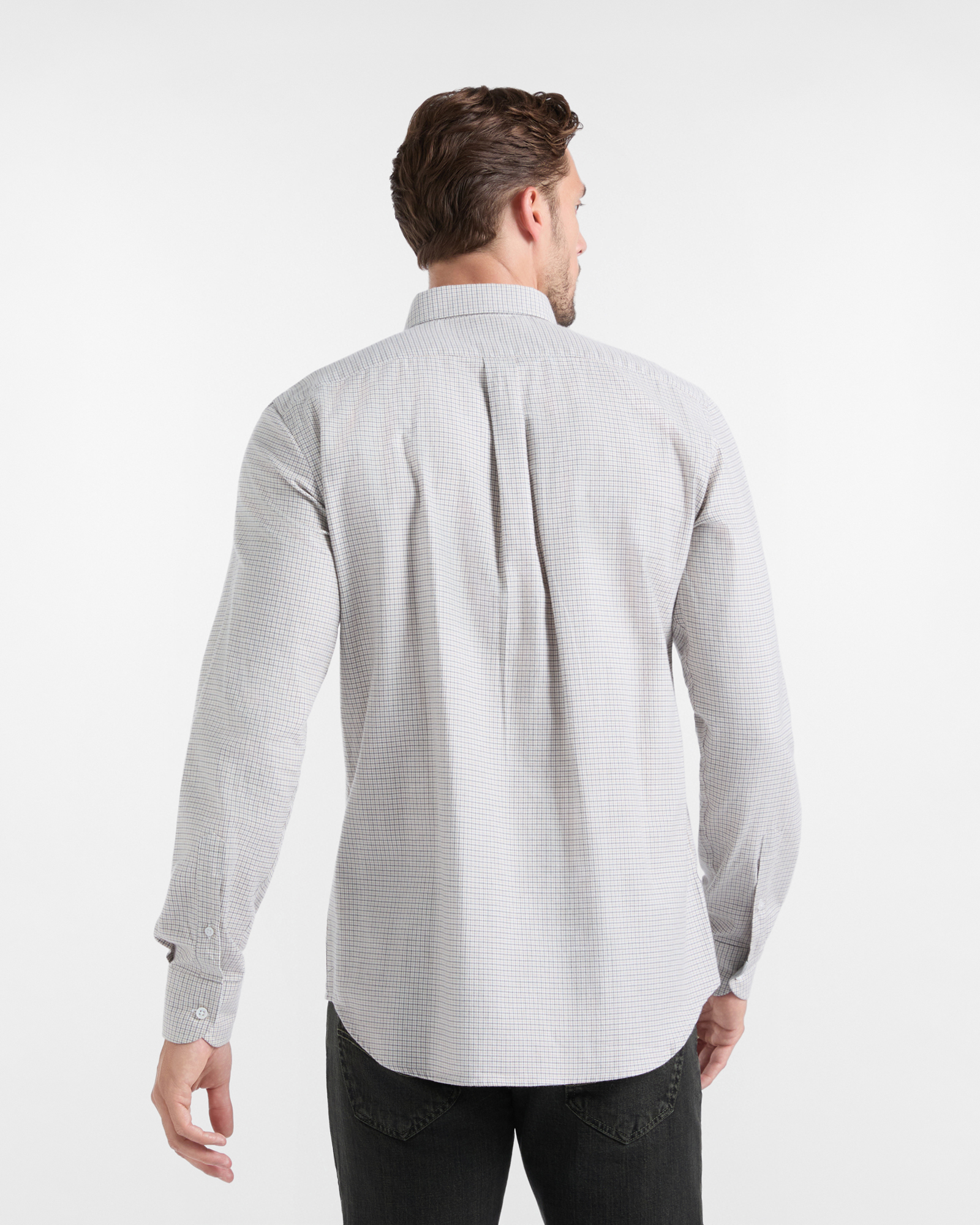 Camicia Uomo in flanella misto cashmere check, BEIGE, large