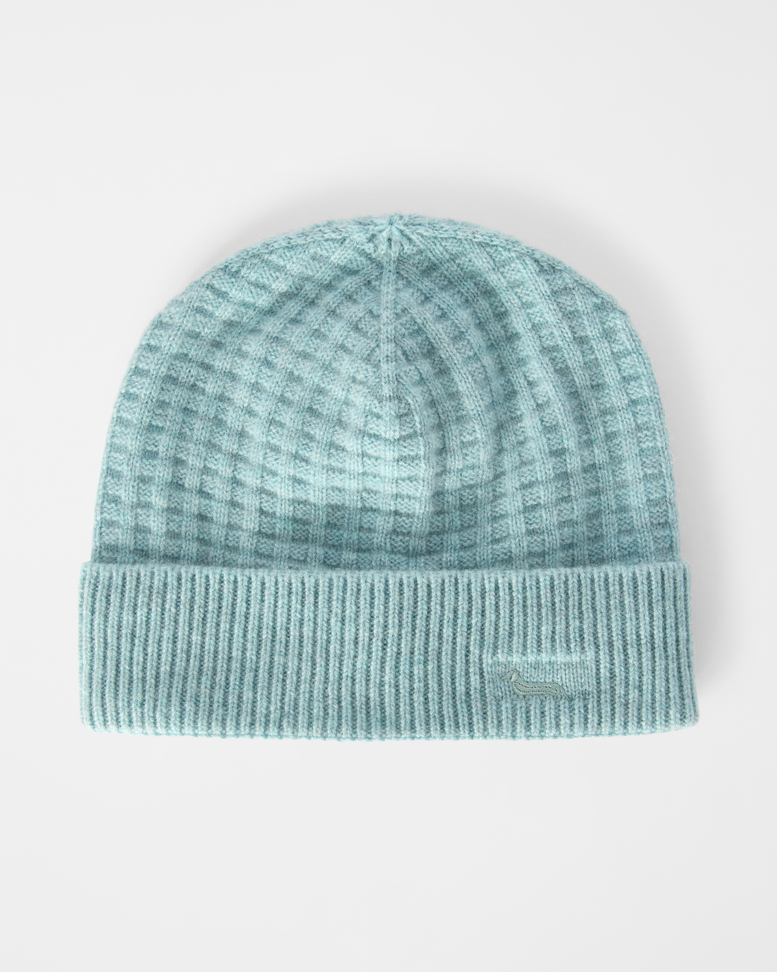 Beanie Uomo in puro cashmere punto maglia azzurro