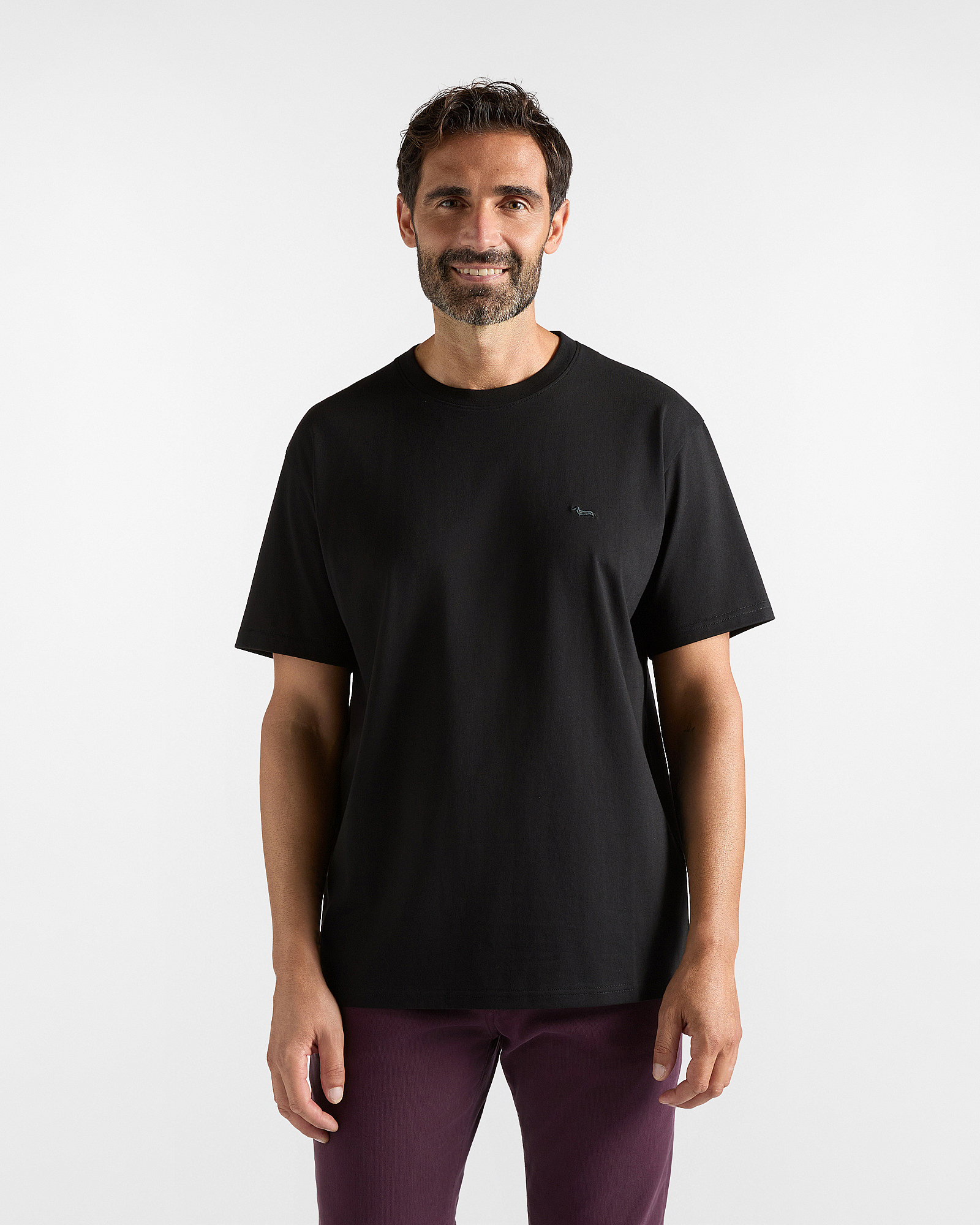 T-shirt Uomo in 100% puro cotone nero Relaxed Fit