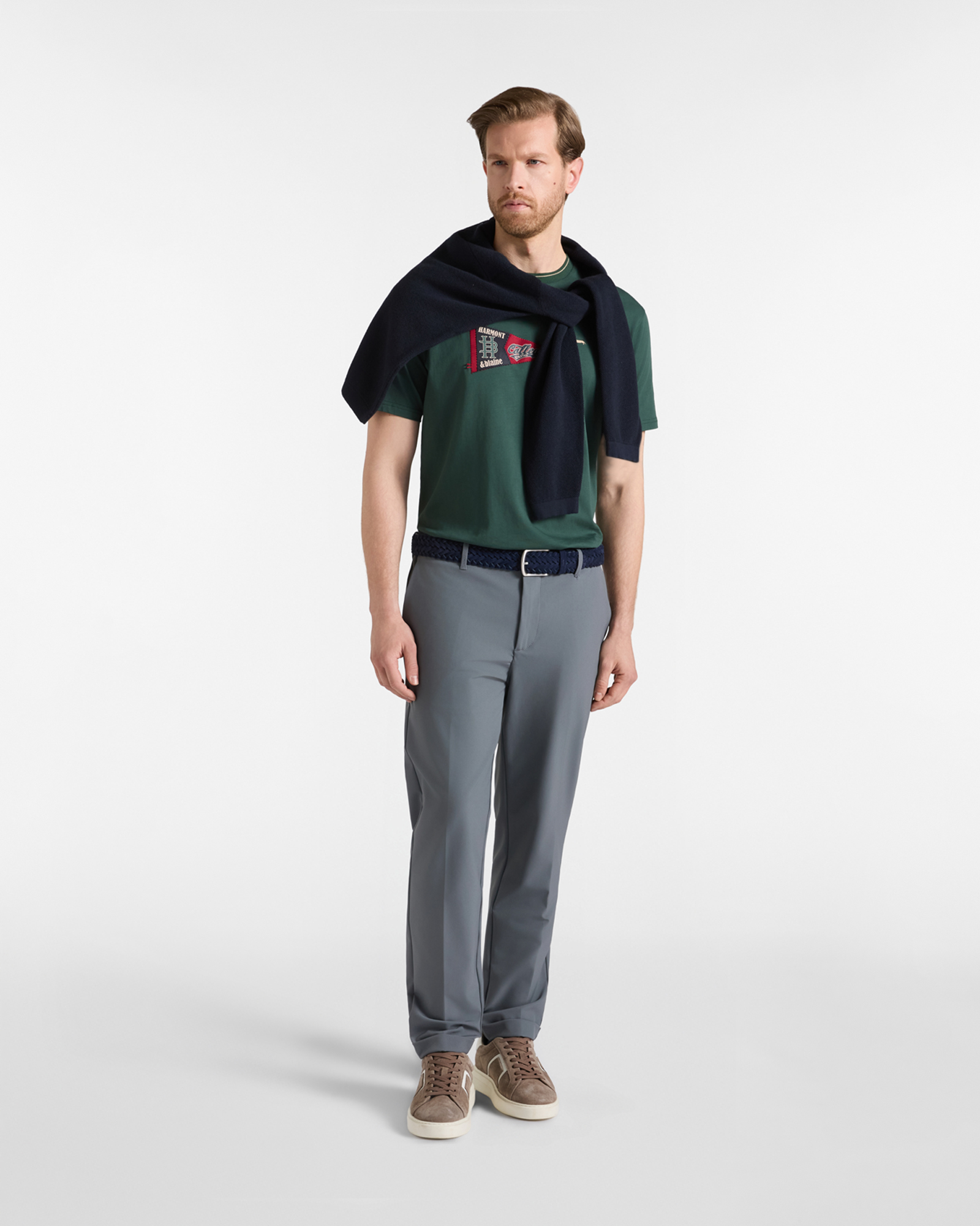 Pantalone Chino Uomo in nylon stretch D-Fit, GRIGIO, large
