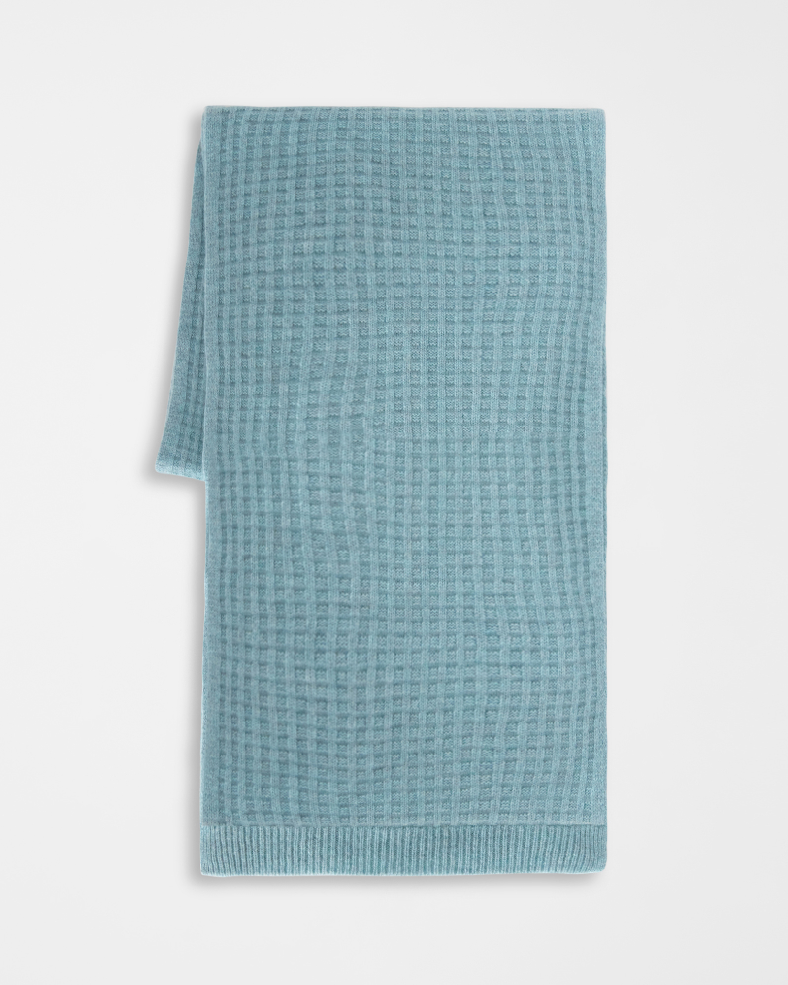 Sciarpa Uomo in puro cashmere punto maglia azzurro