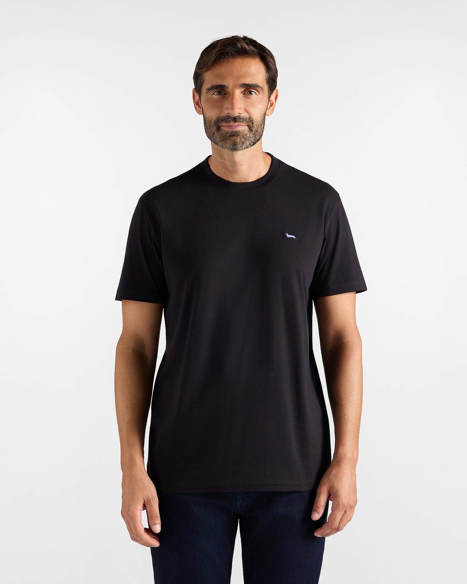 T-shirt Uomo in 100% puro cotone nero Regular Fit