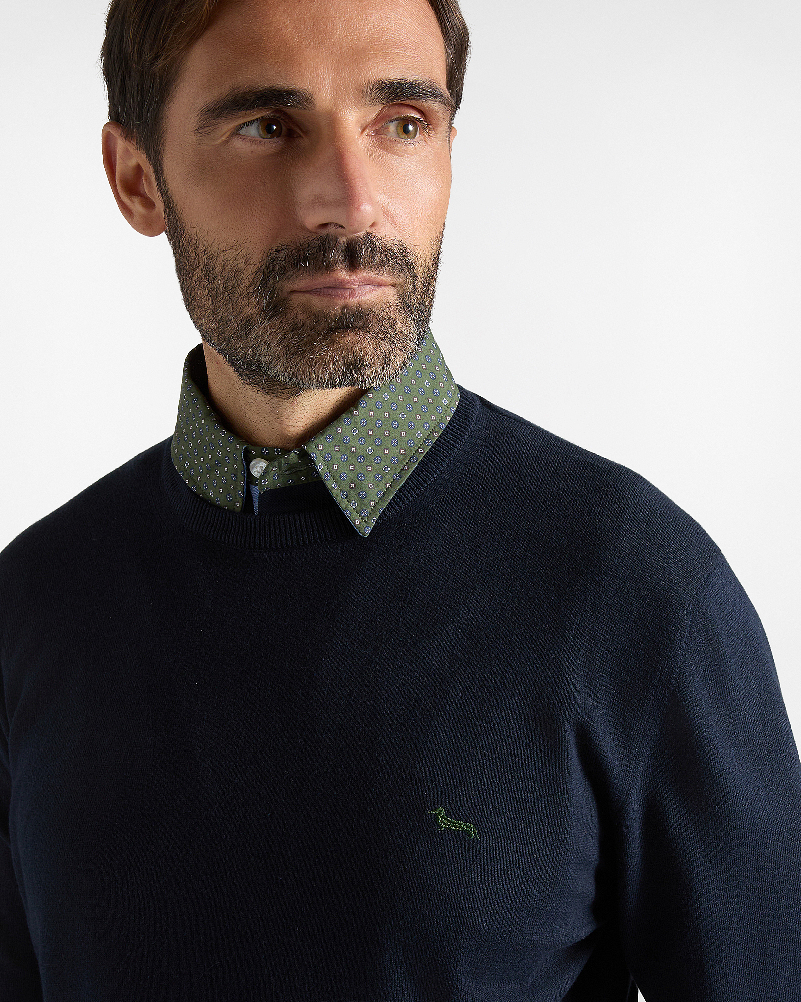 Maglia Uomo in misto cotone e cashmere  Regular Fit Made in Italy, BLU NAVY, large
