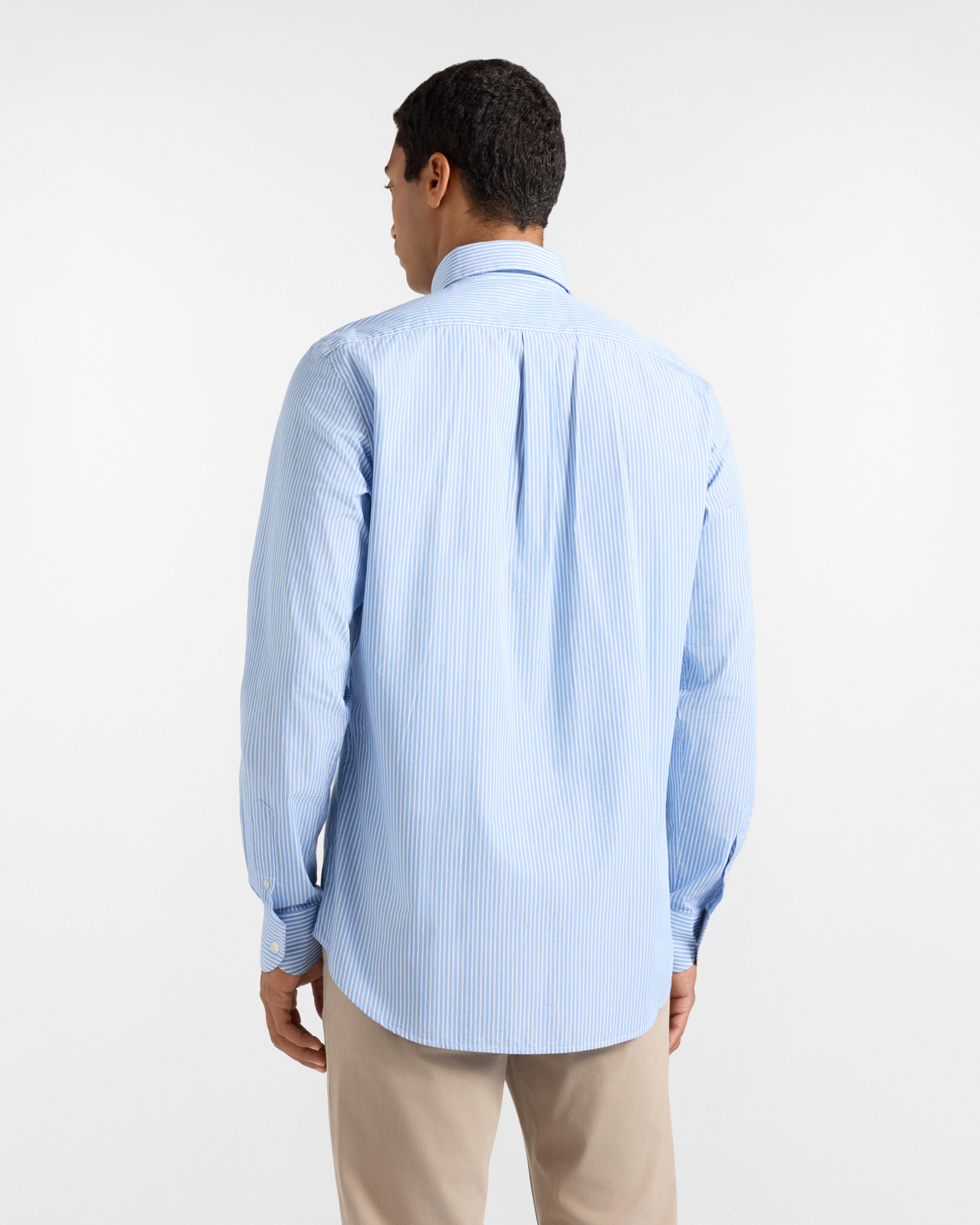 Camicia Uomo riga fondo colorato tinto filo Regular Fit blu, SKY, large