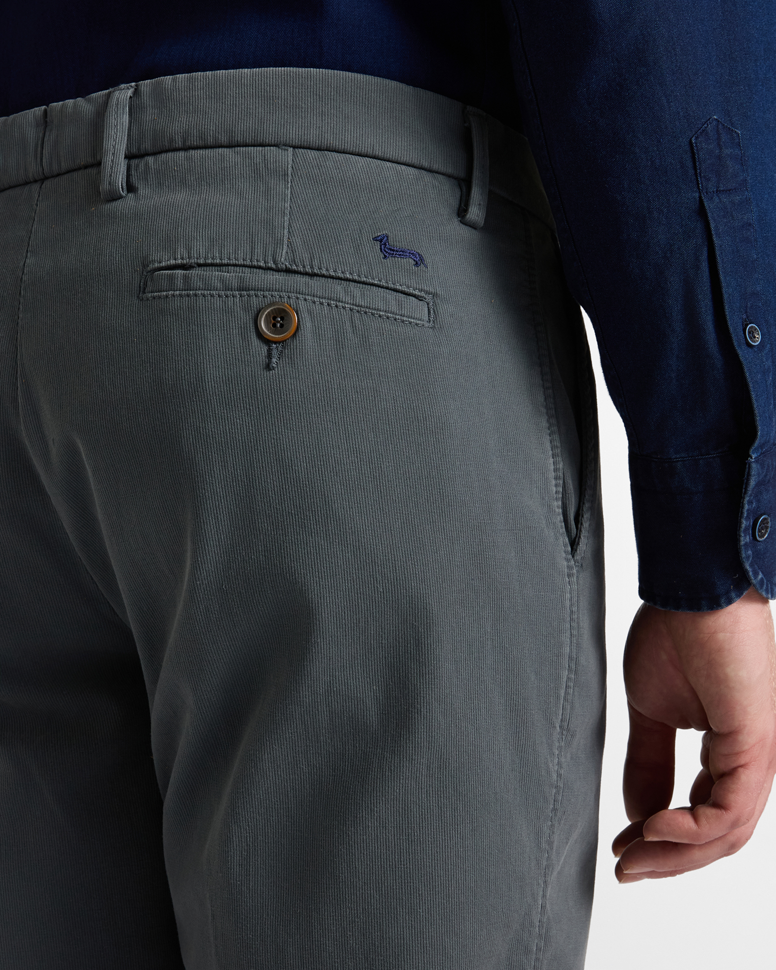 Pantalone Chino Uomo in cotone stretch Regular Fit, GRIGIO, large