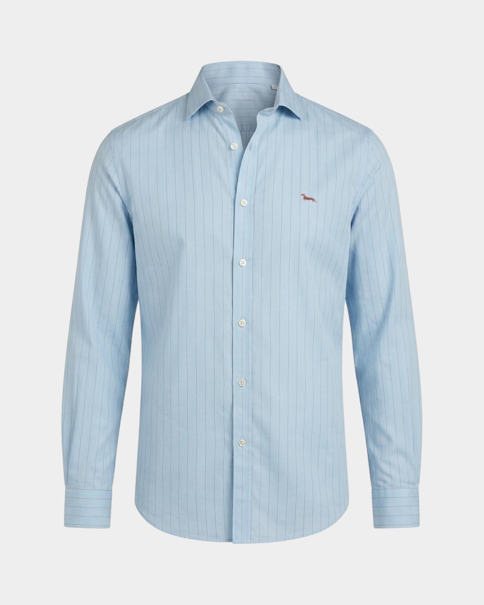 Camicia Uomo a righe twill Tencel&reg; Narrow Fit, SKY, large