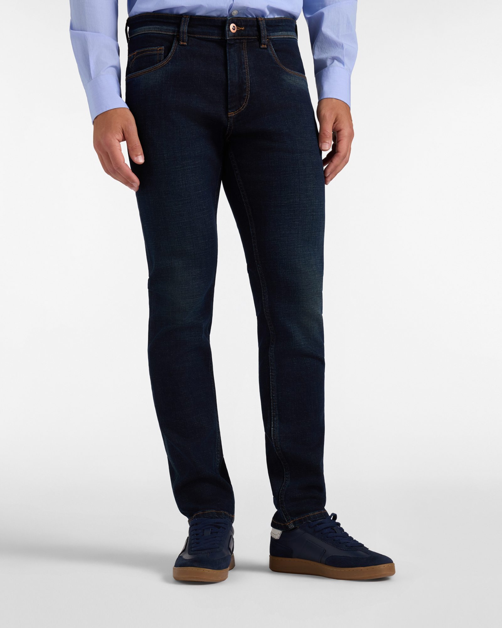 Pantalone Jeans 5 tasche Uomo in denim blu Slim Fit