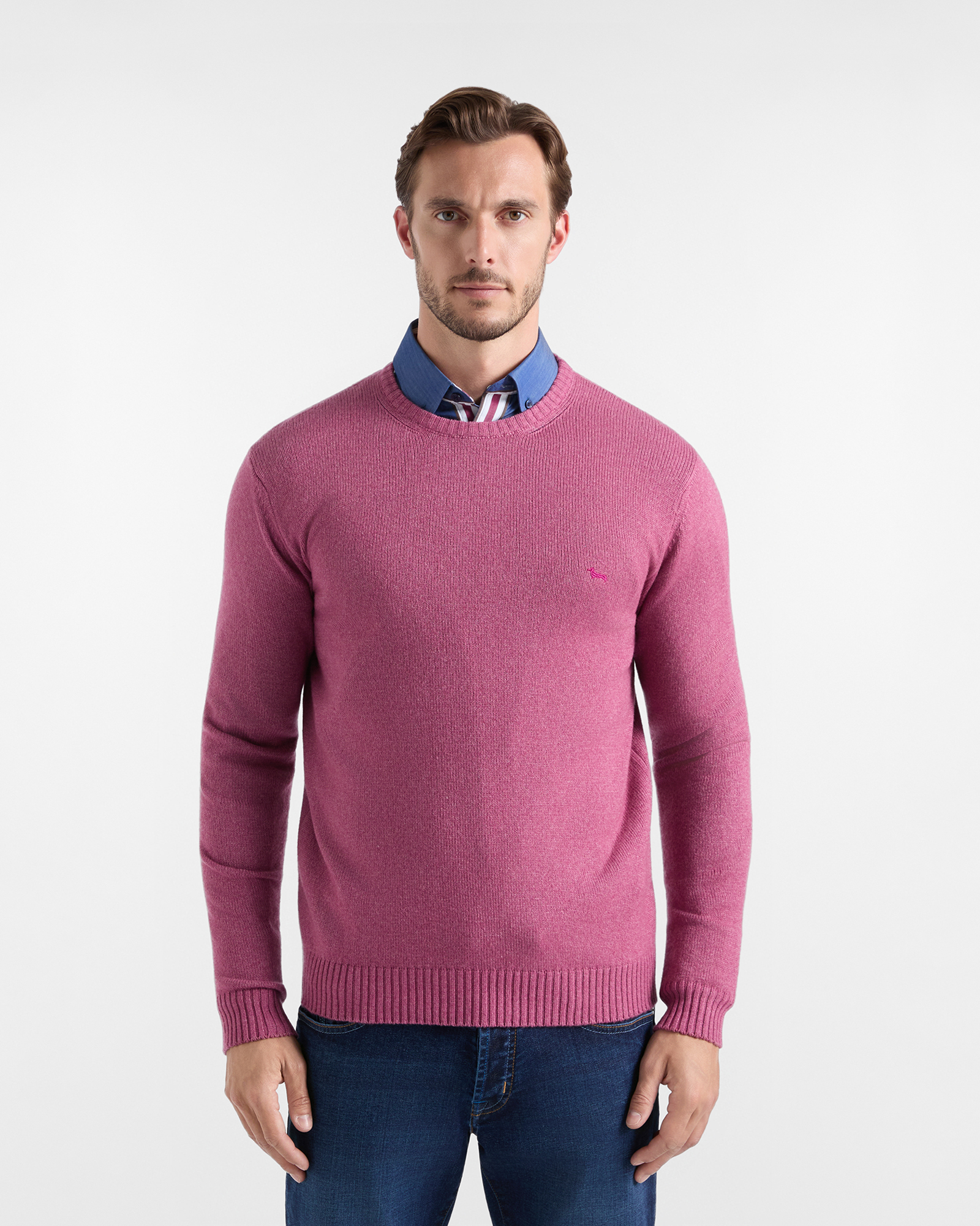 Maglia Uomo in misto lana rosso Regular Fit Made in Italy