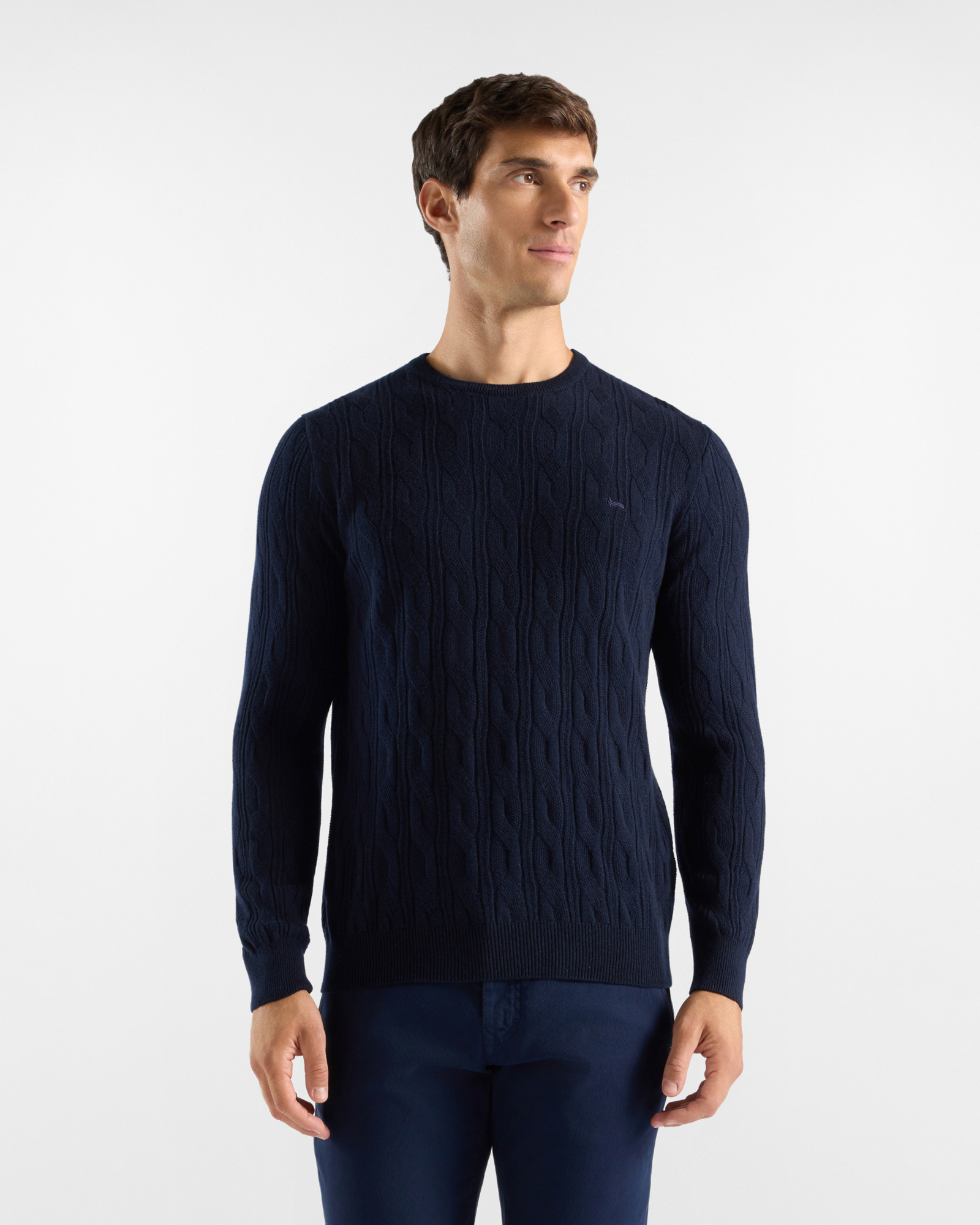 Maglia Uomo in 100% puro cashmere blu Regular Fit Made in Italy
