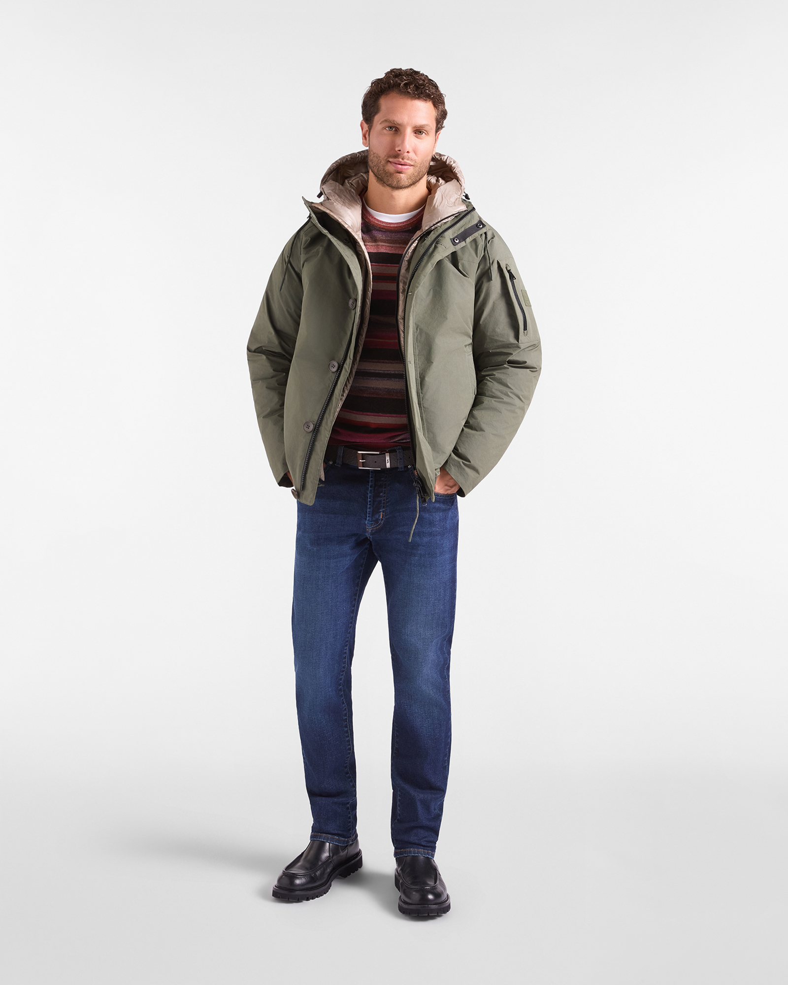 Giubbino Uomo in nylon gommato 3in1, VERDE PETROLIO, large