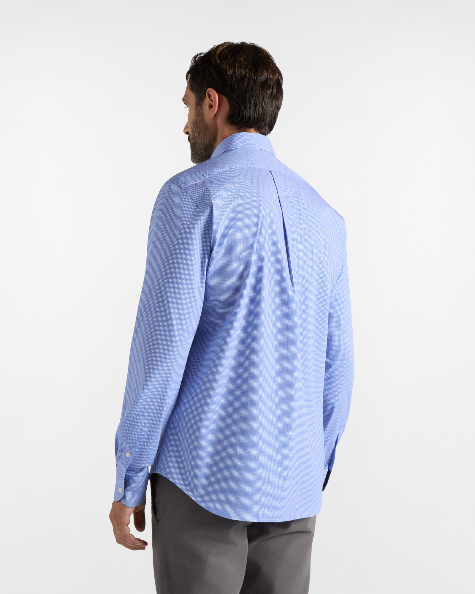 Camicia HBJ Uomo Regular Fit con collo Montecarlo in cotone stretch, AZZURRO, large