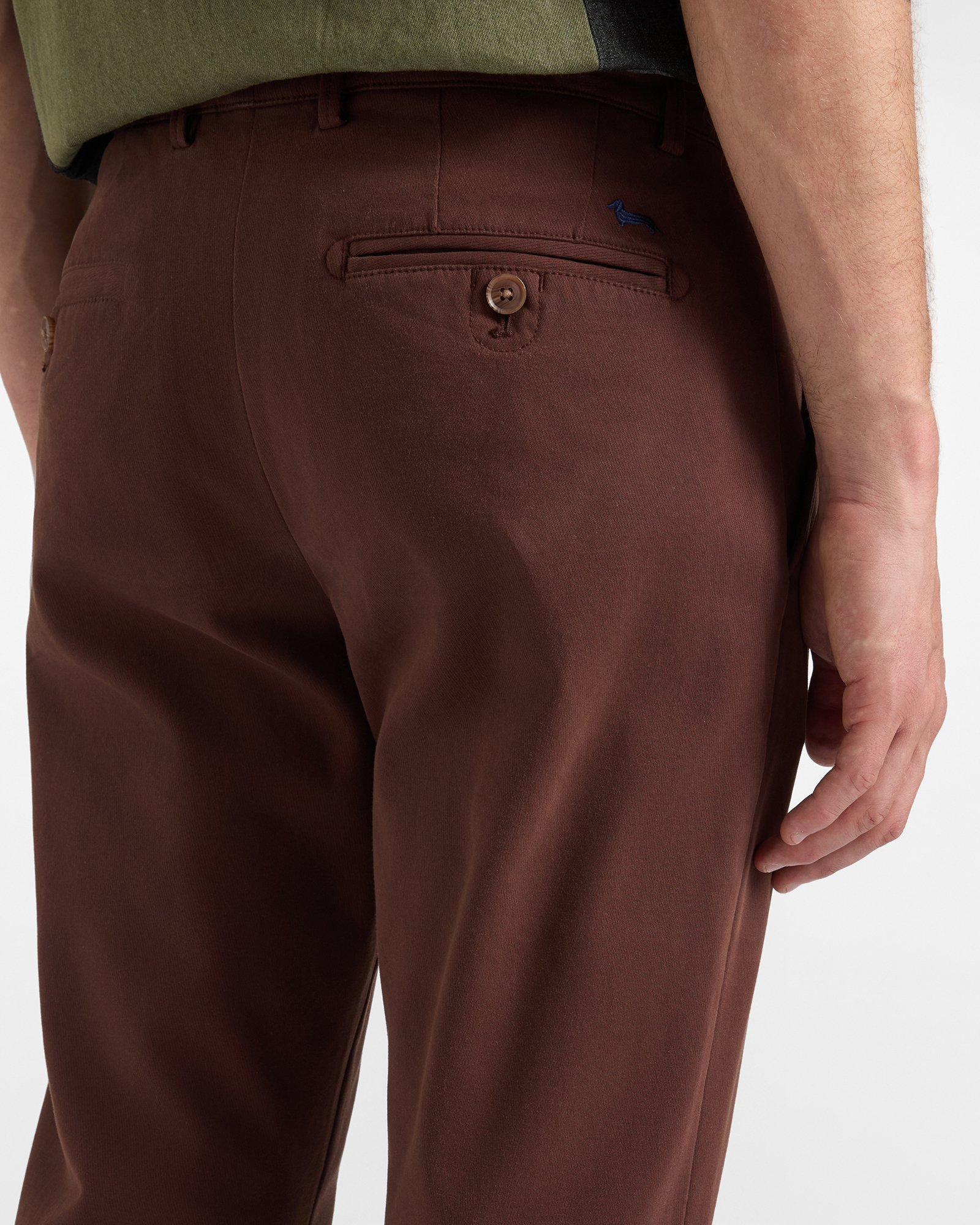 Pantalone Chino Uomo in cotone stretch  Narrow Fit, MARRONE SCURO, large
