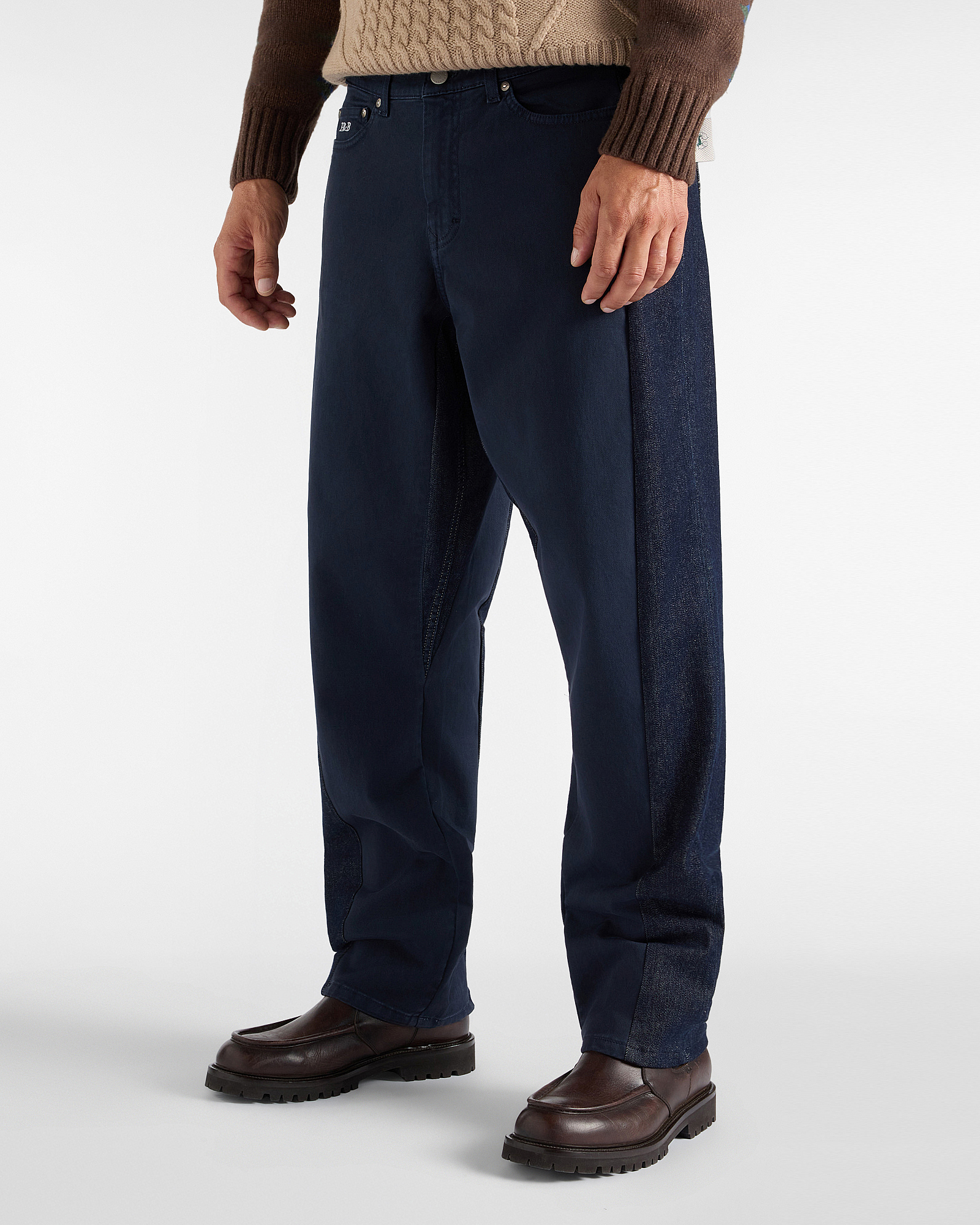 Pantalone Uomo in cotone stretch blu navy Capsule Re-Loved Made in Italy