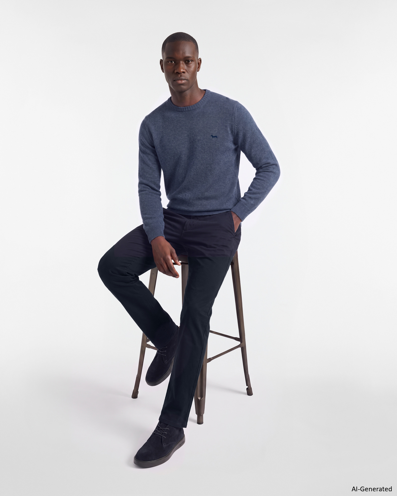 Maglia Uomo in misto lana Regular Fit Made in Italy, BLU SPORT, large